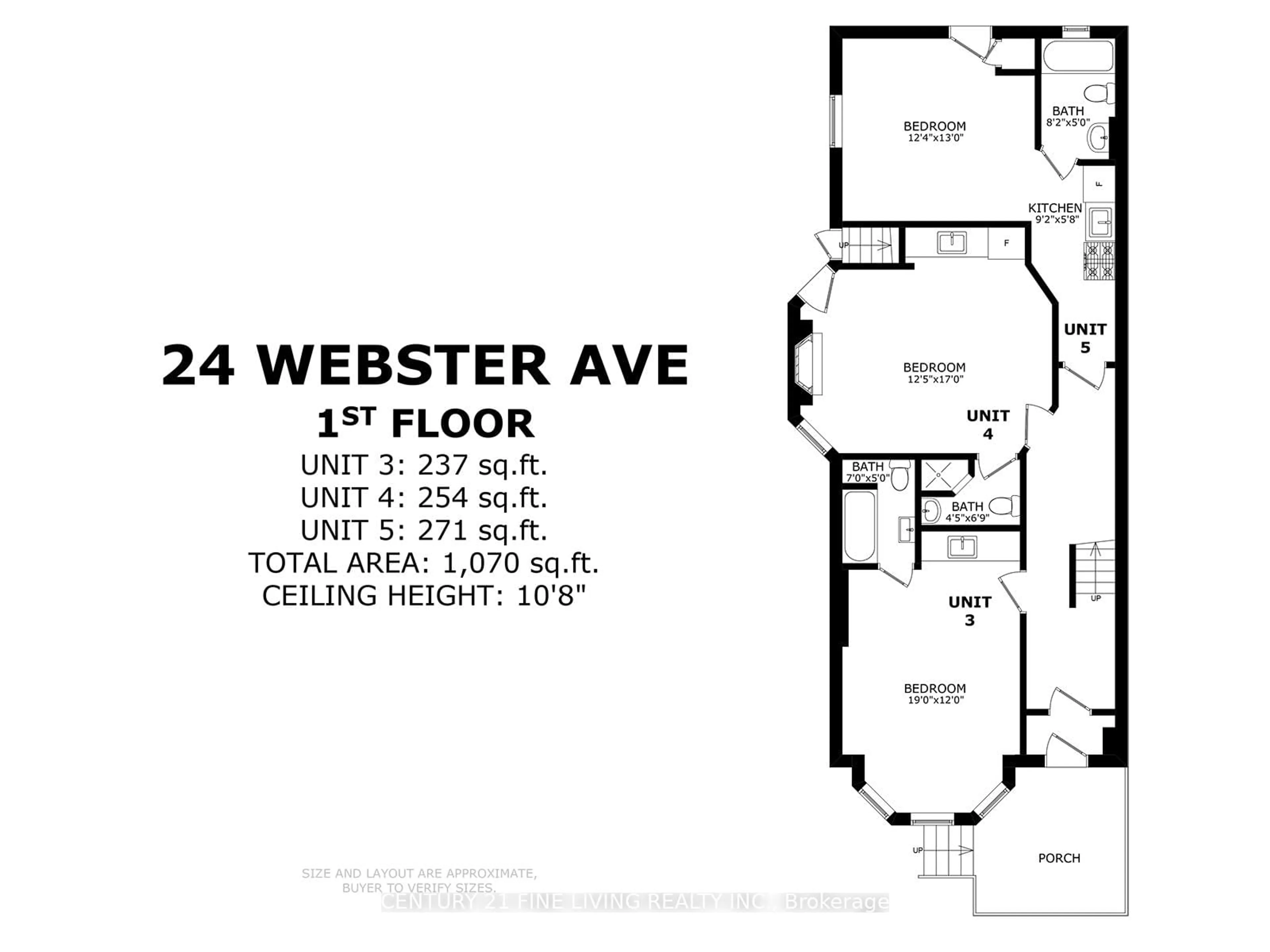 Floor plan for 24 Webster Ave, Toronto Ontario M5R 1N7