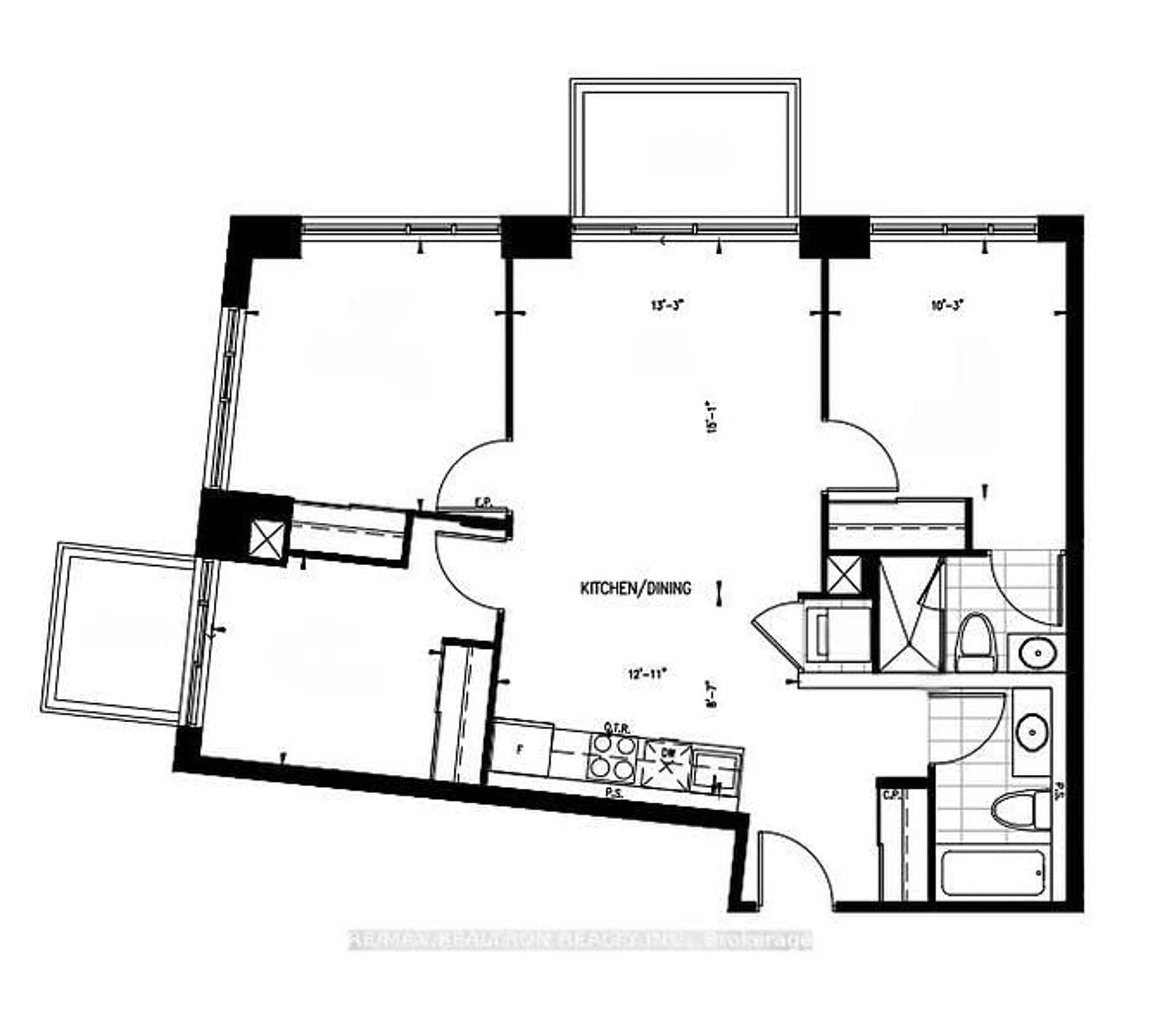 Floor plan for 543 Richmond St #1427, Toronto Ontario M5V 0W9