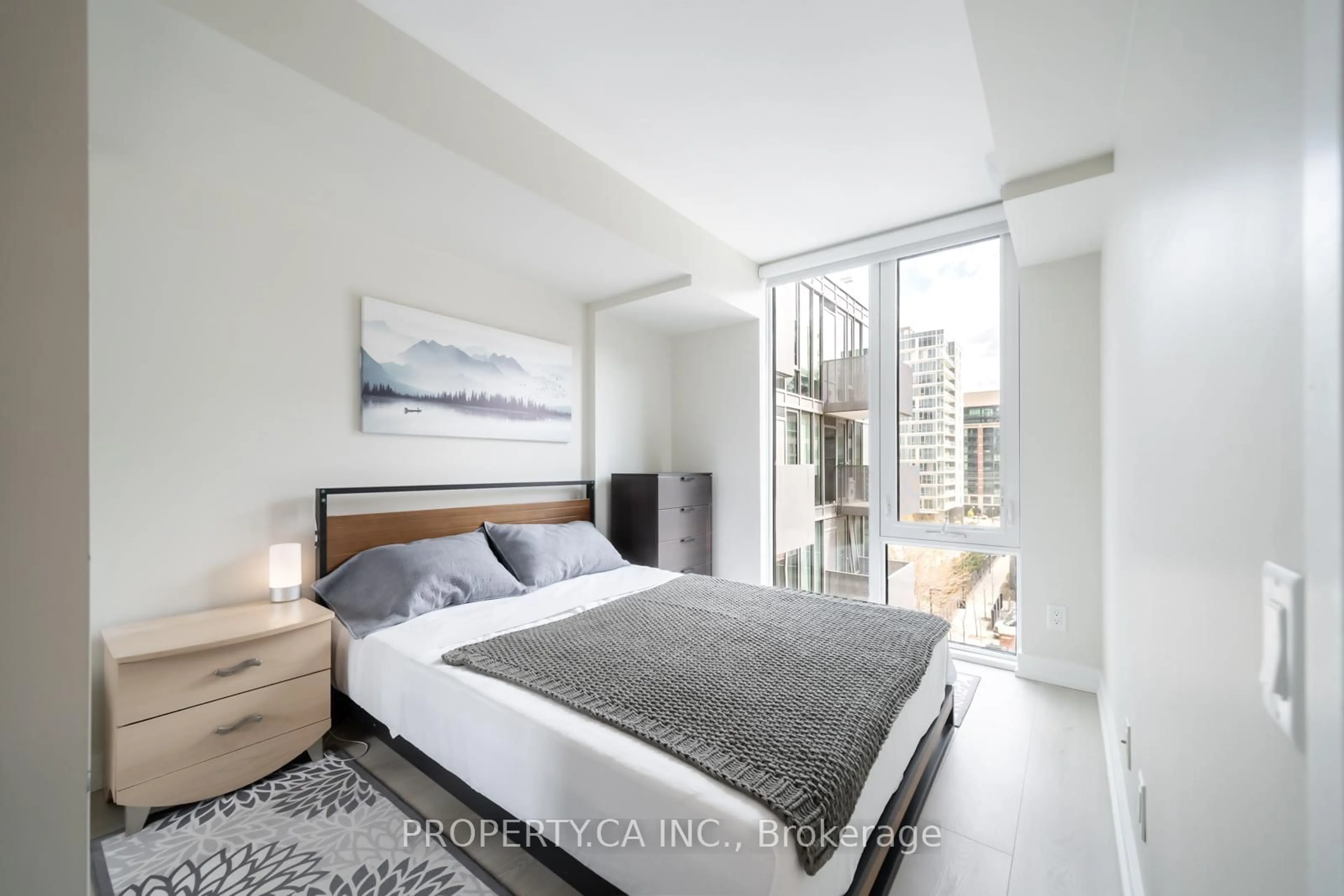 Bedroom with bed, unknown for 38 Monte Kwinter Crt #606, Toronto Ontario M3H 0E2