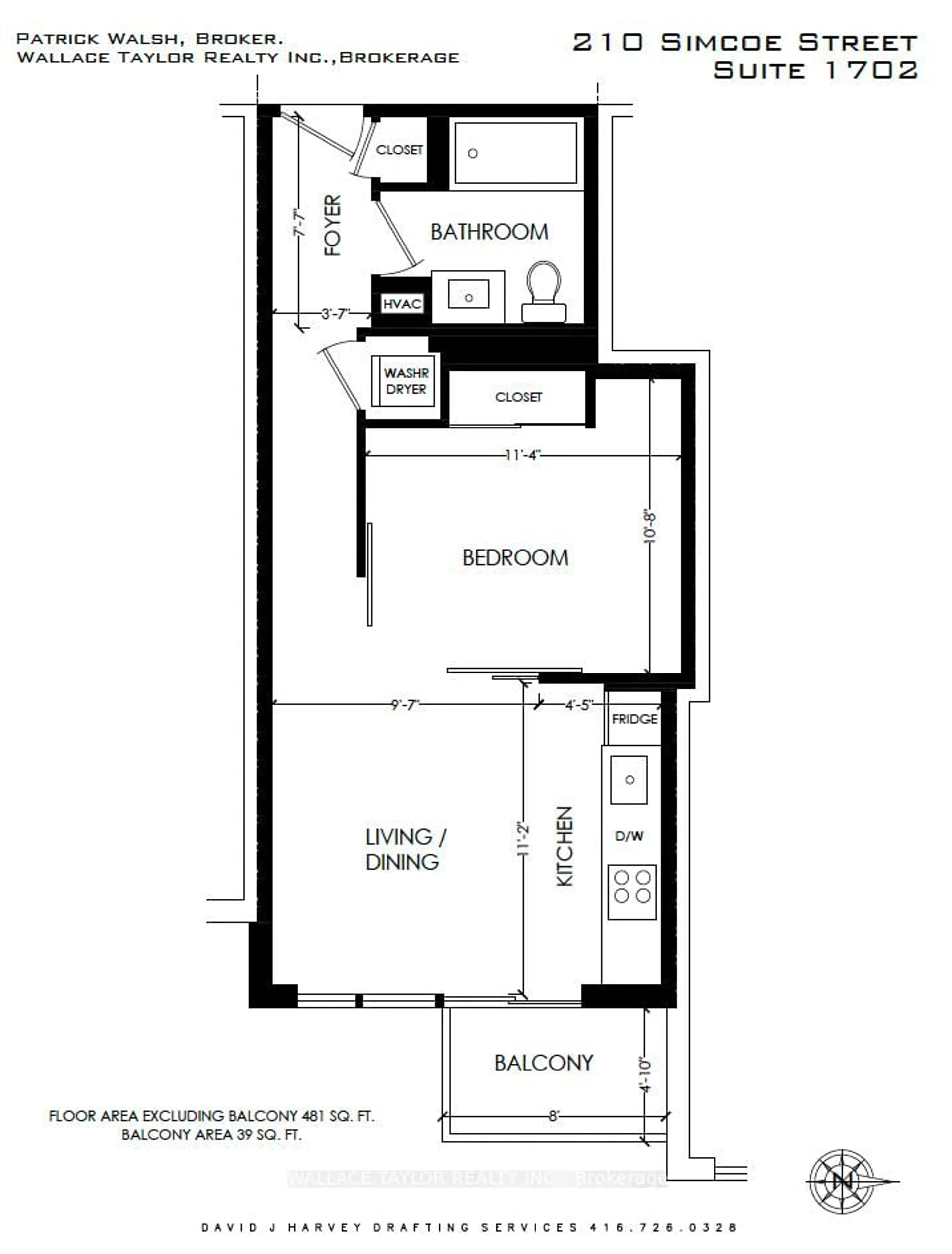 Floor plan for 210 Simcoe St #1702, Toronto Ontario M5T 0A9