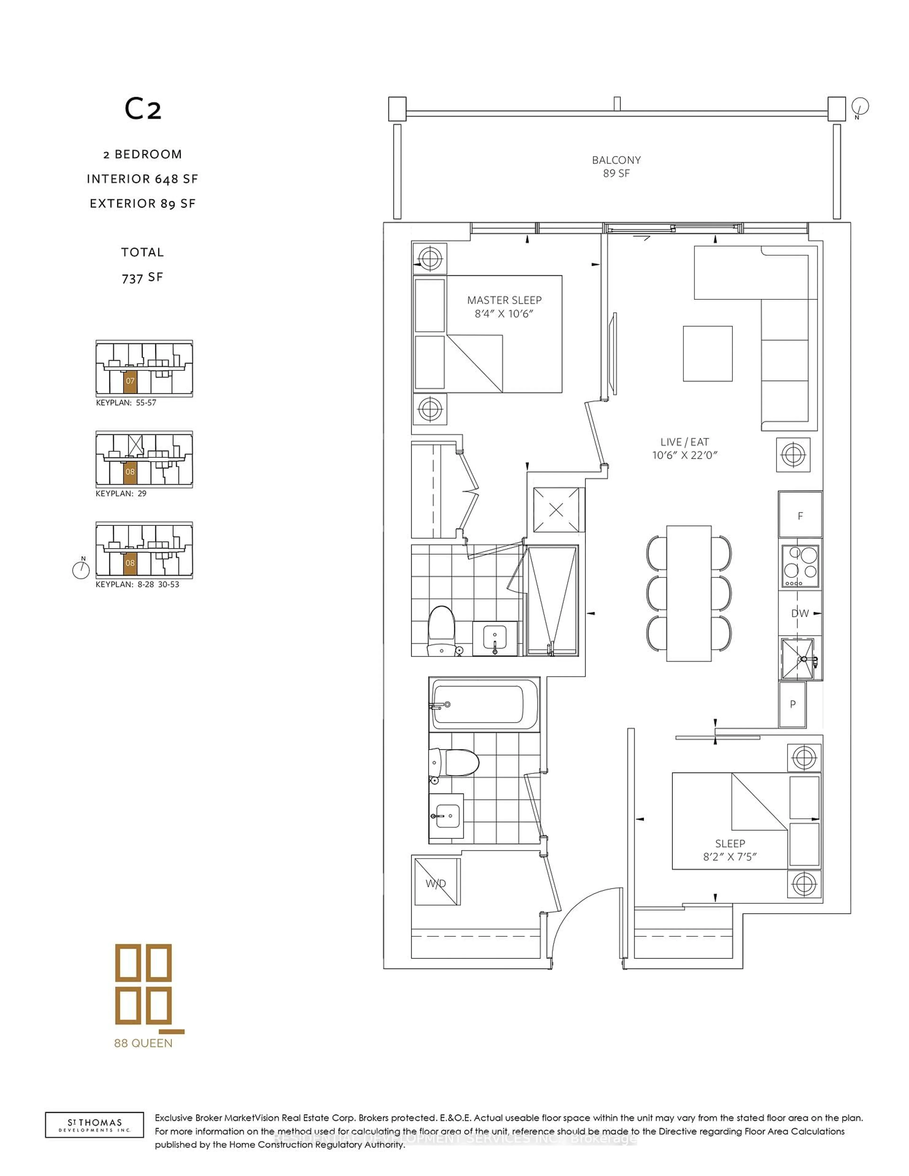 Floor plan for 88 Queen St #2708, Toronto Ontario M5C 0B6