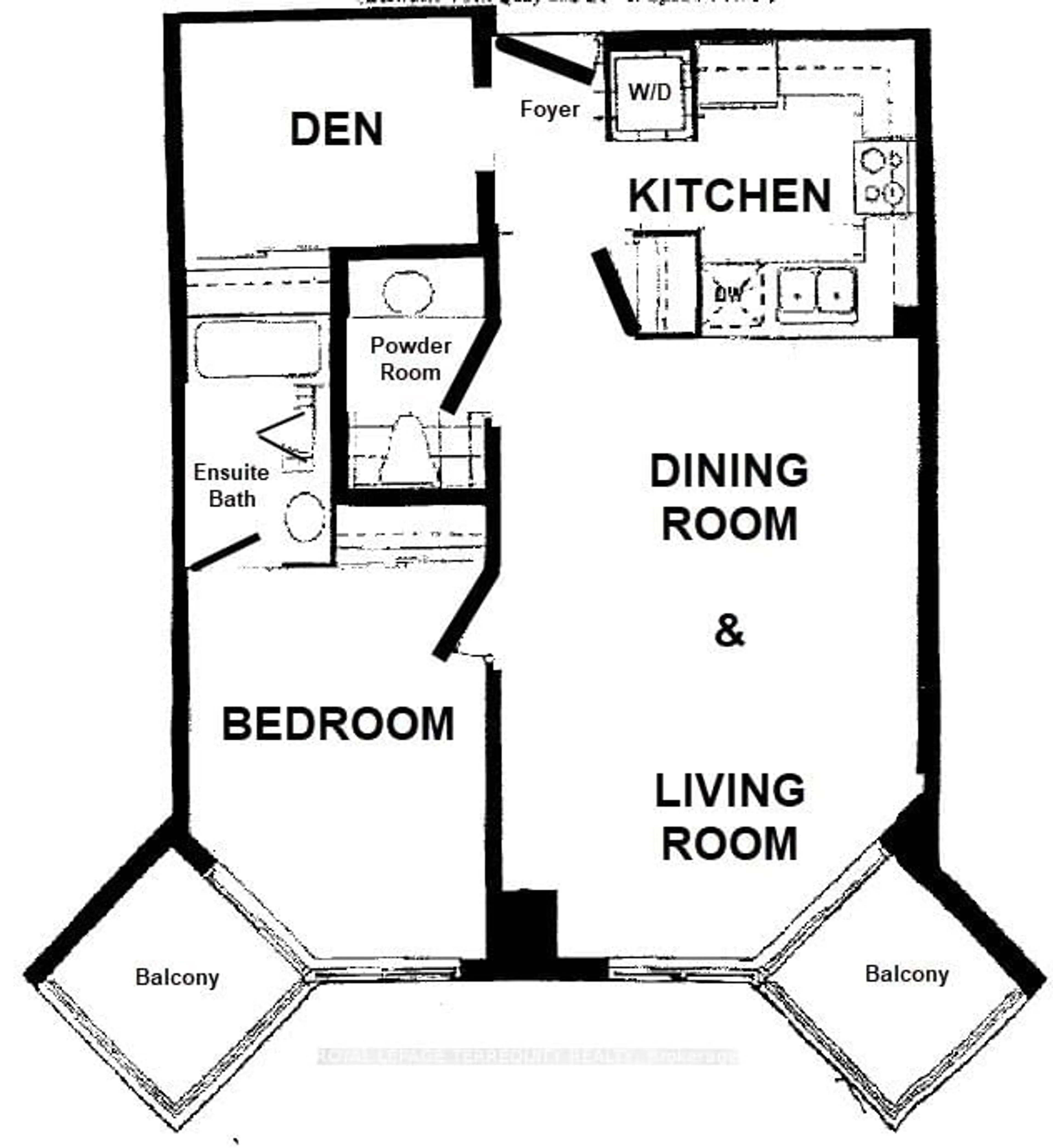Floor plan for 230 Queens Quay #2322, Toronto Ontario M5J 2Y7