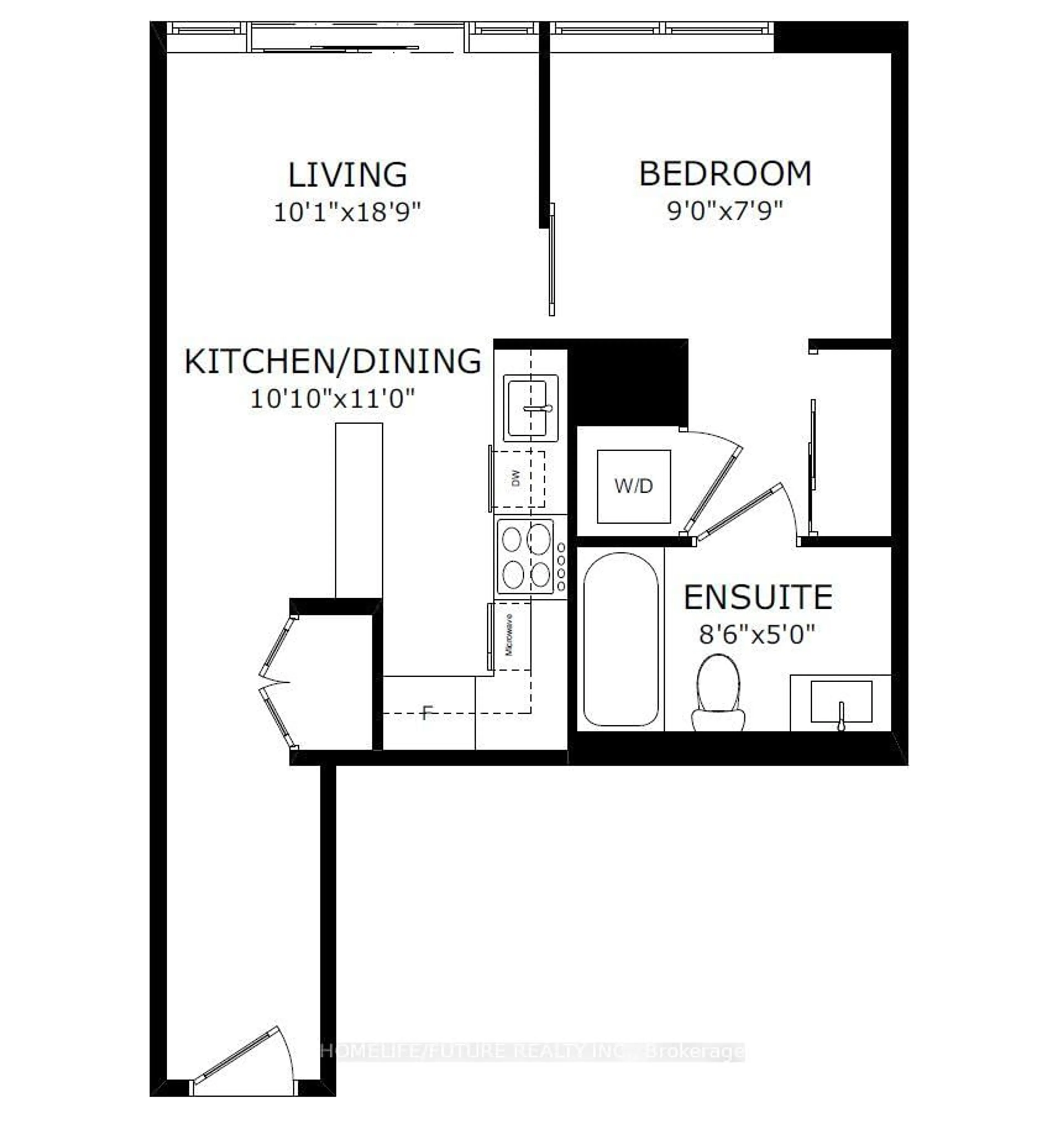 Floor plan for 320 Richmond St #902, Toronto Ontario M5A 1P9