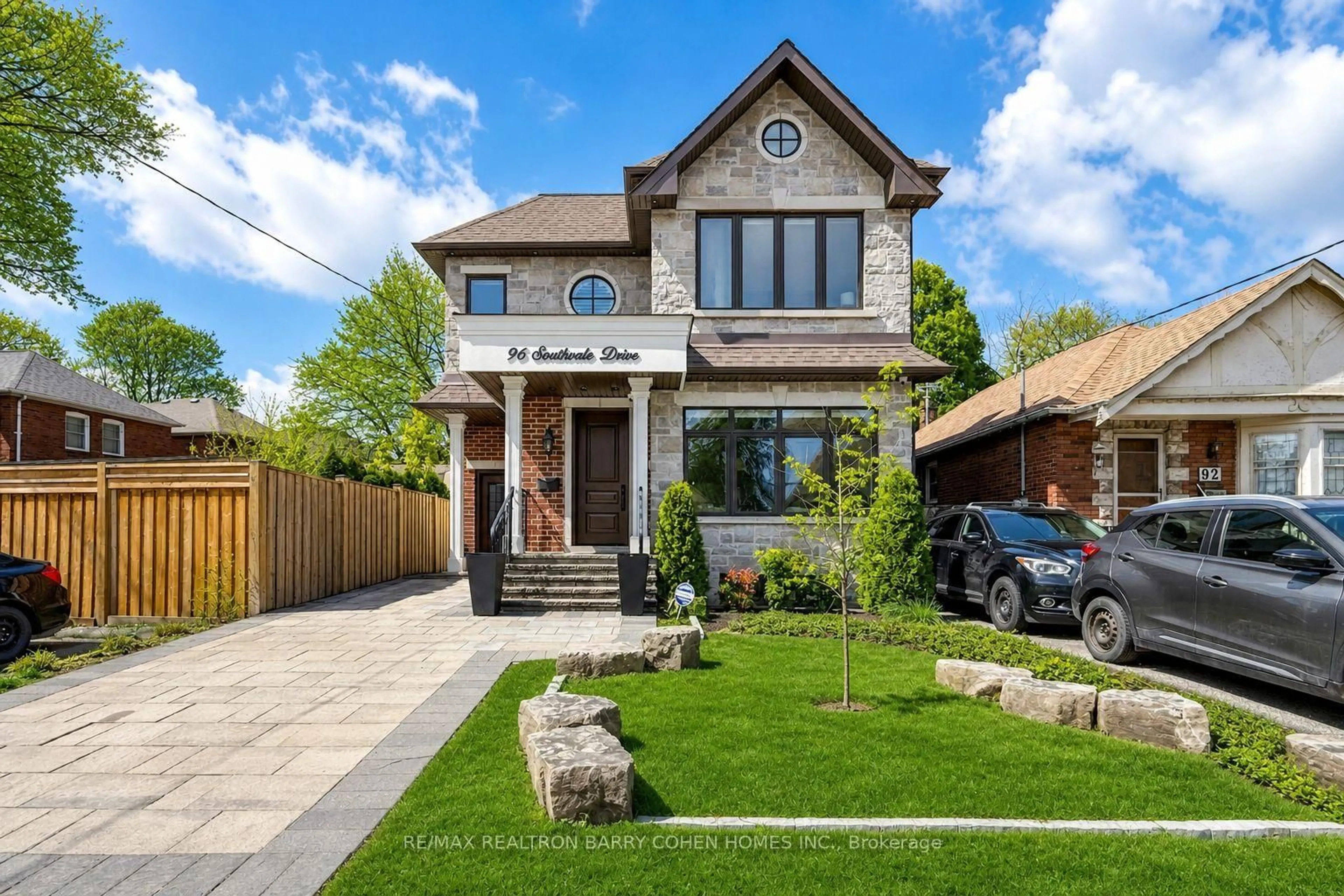 Home with brick exterior material, street for 96 Southvale Dr, Toronto Ontario M4G 1G5
