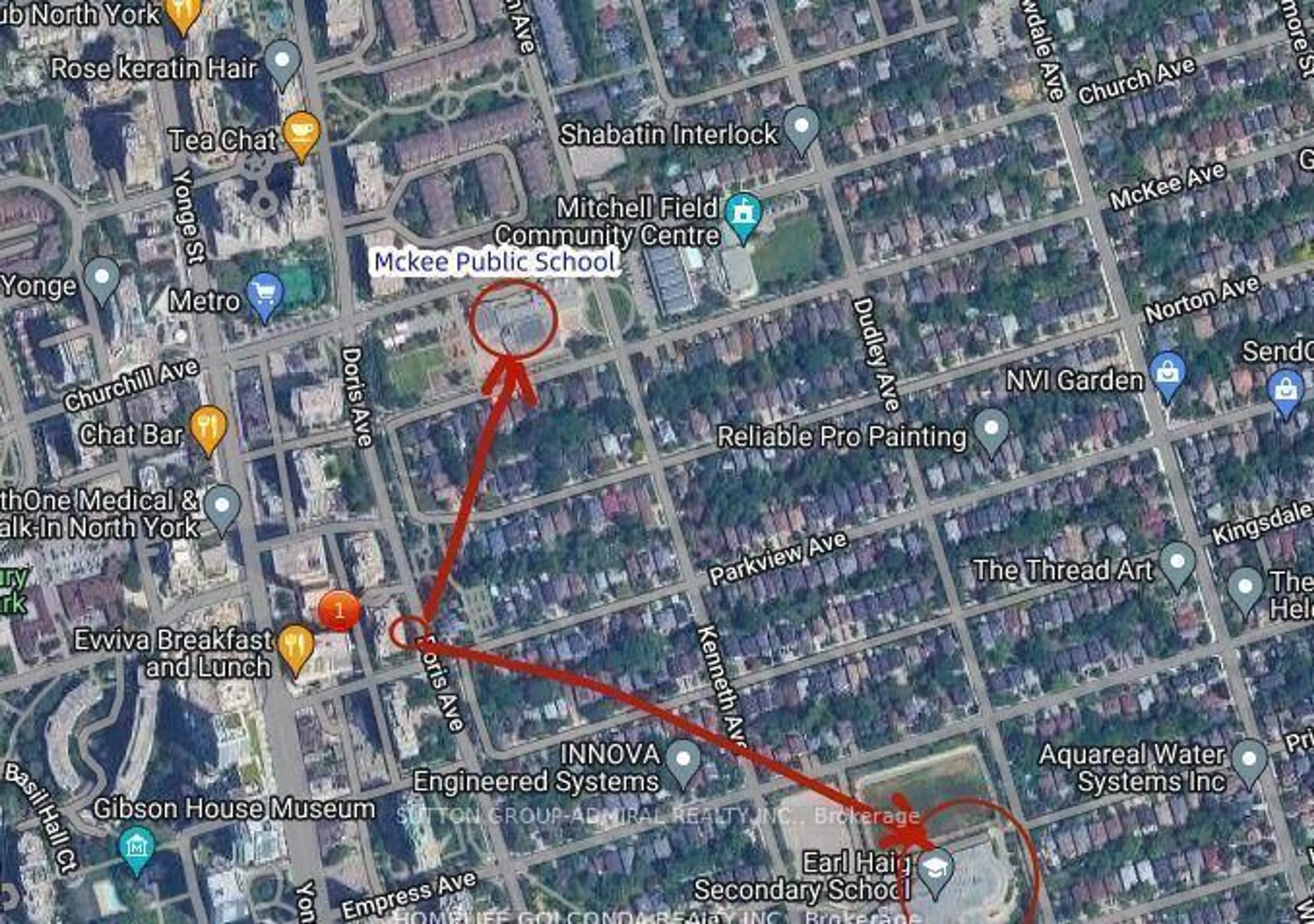 Picture of a map for 260 Doris Ave #1003, Toronto Ontario M2N 6X9