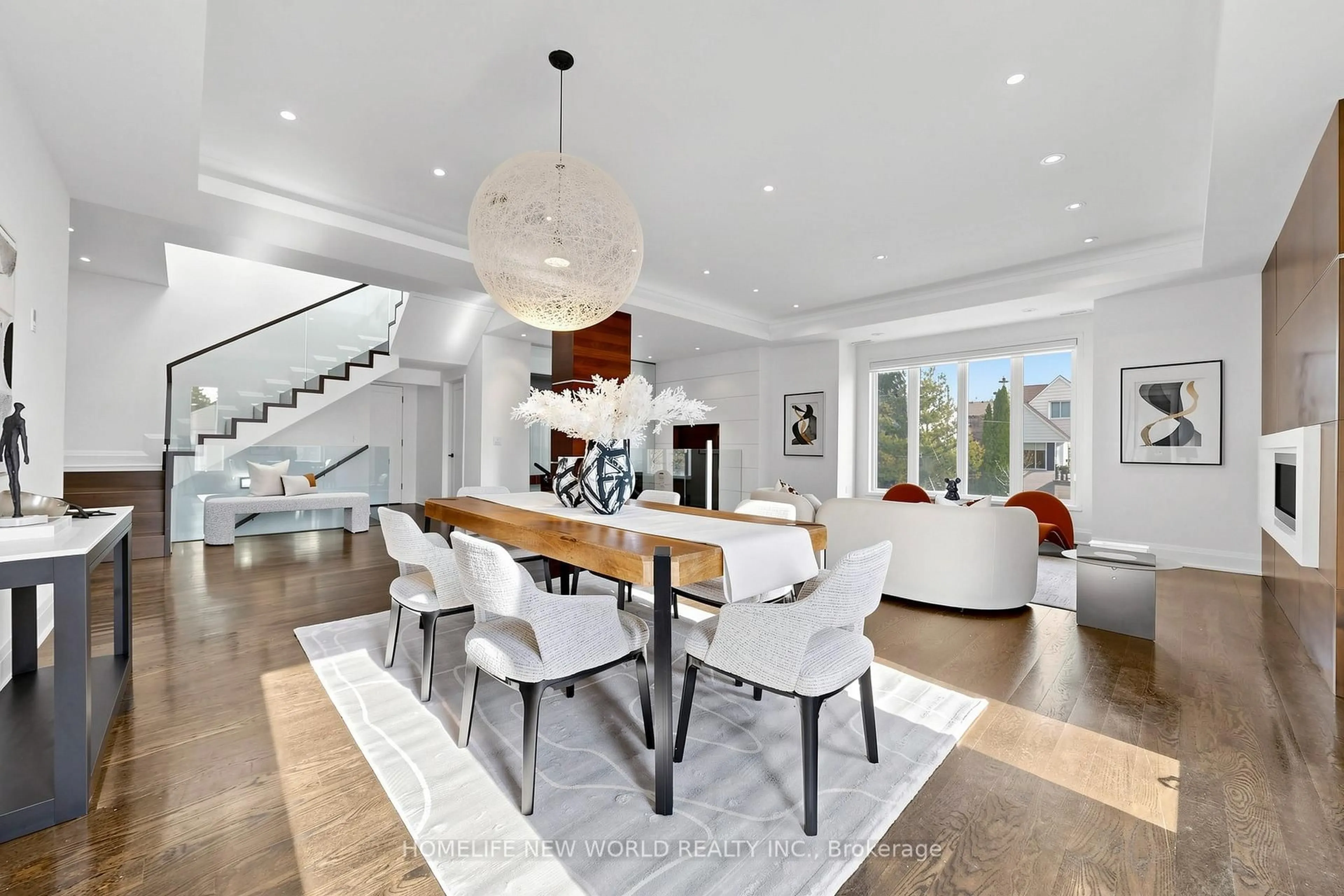 Dining room, wood/laminate floor for 220 Roe Ave, Toronto Ontario M5M 2J4