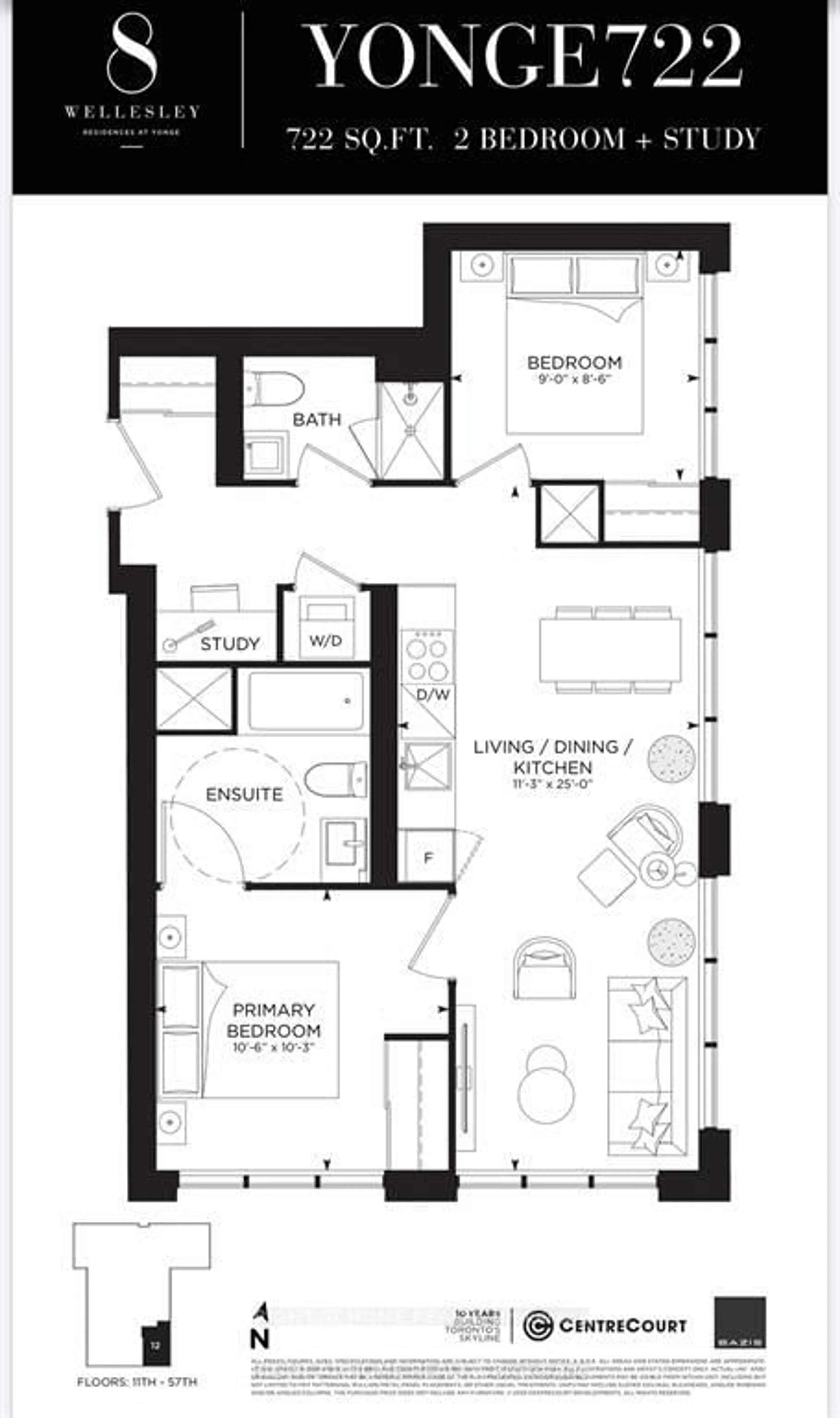 Floor plan for 8 Wellesley St #3112, Toronto Ontario M4Y 0J5