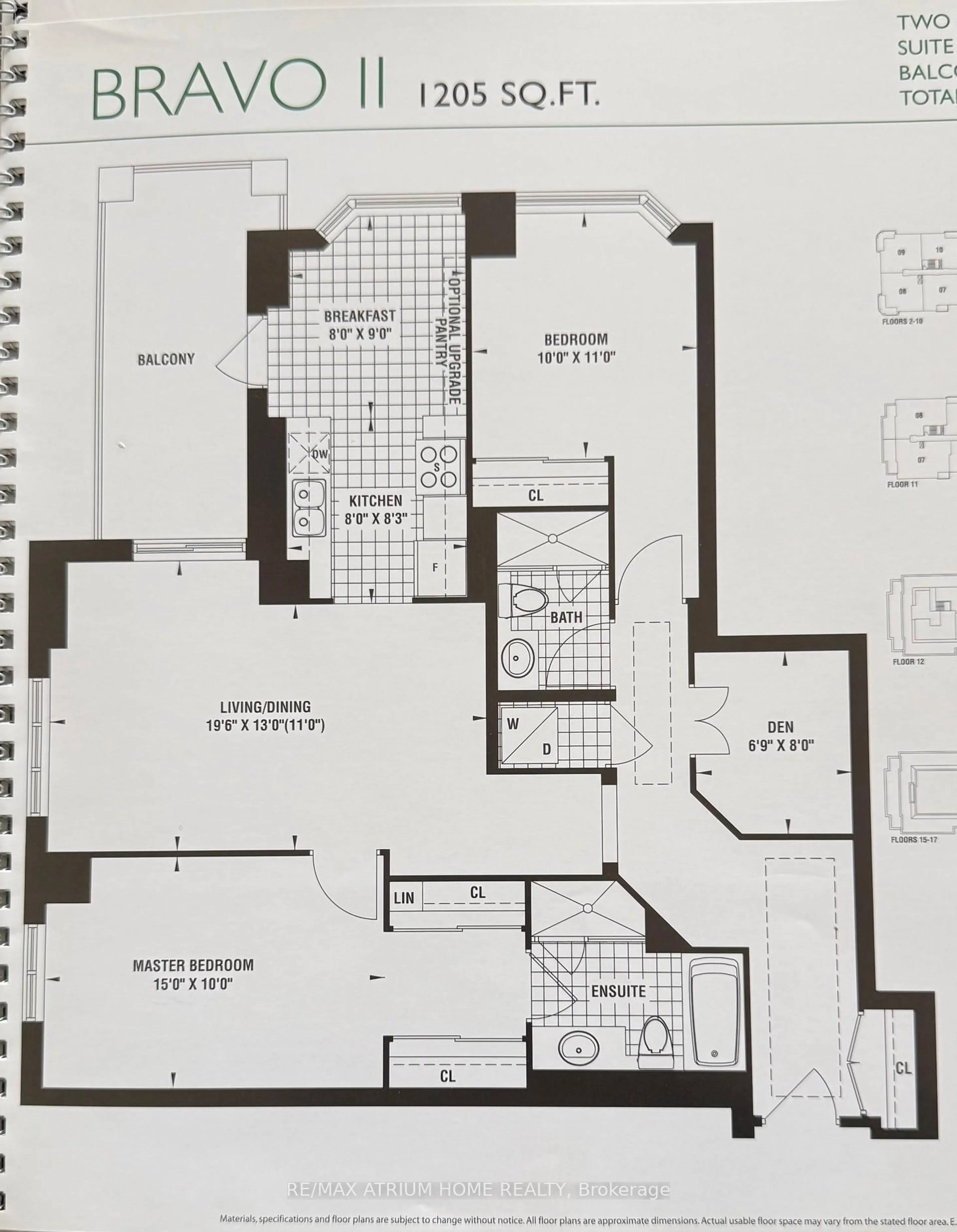 Floor plan for 20 Bloorview Pl #1507, Toronto Ontario M2J 0A6