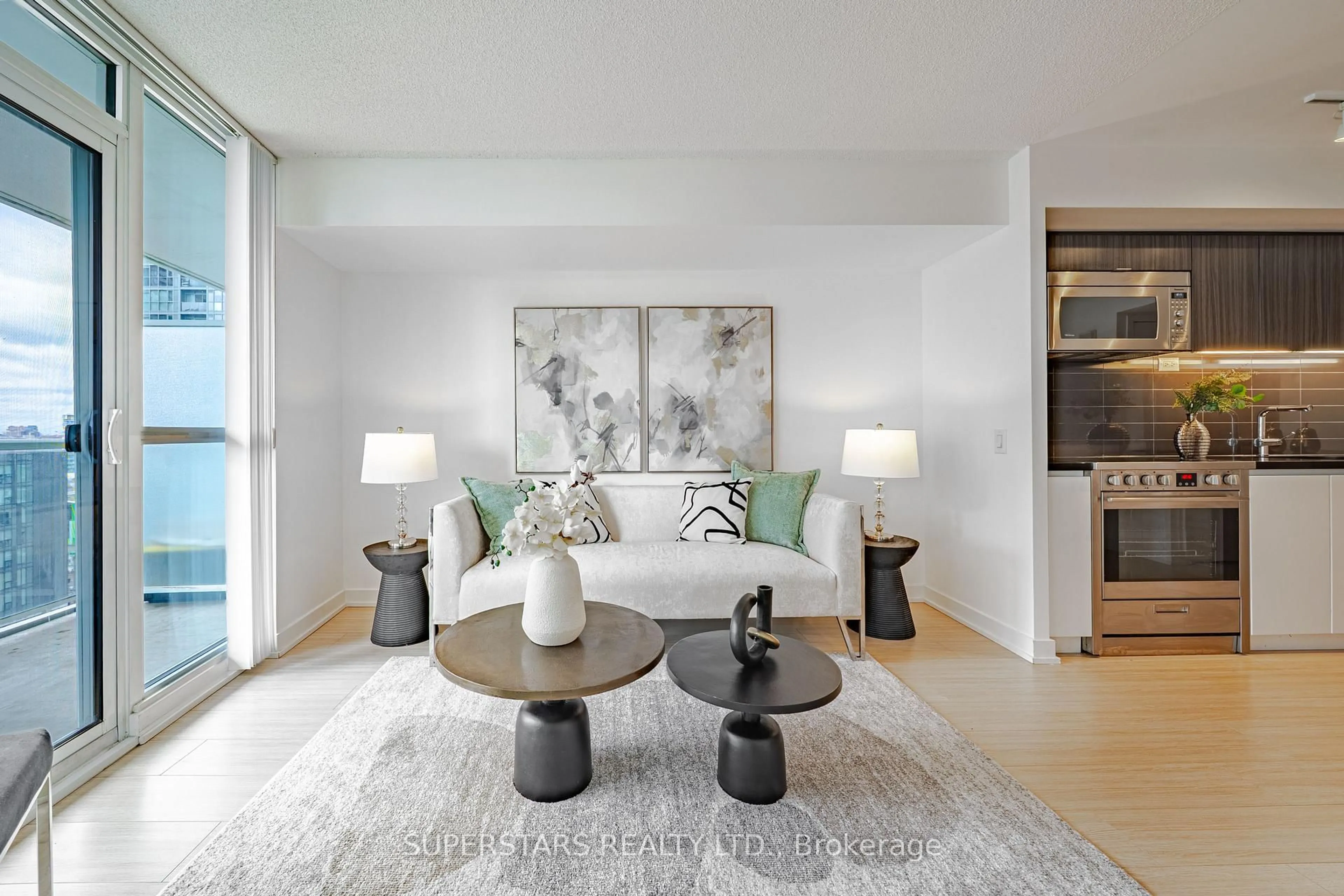 Living room with furniture, unknown for 75 Queens Wharf Rd #1211, Toronto Ontario M5V 0J8