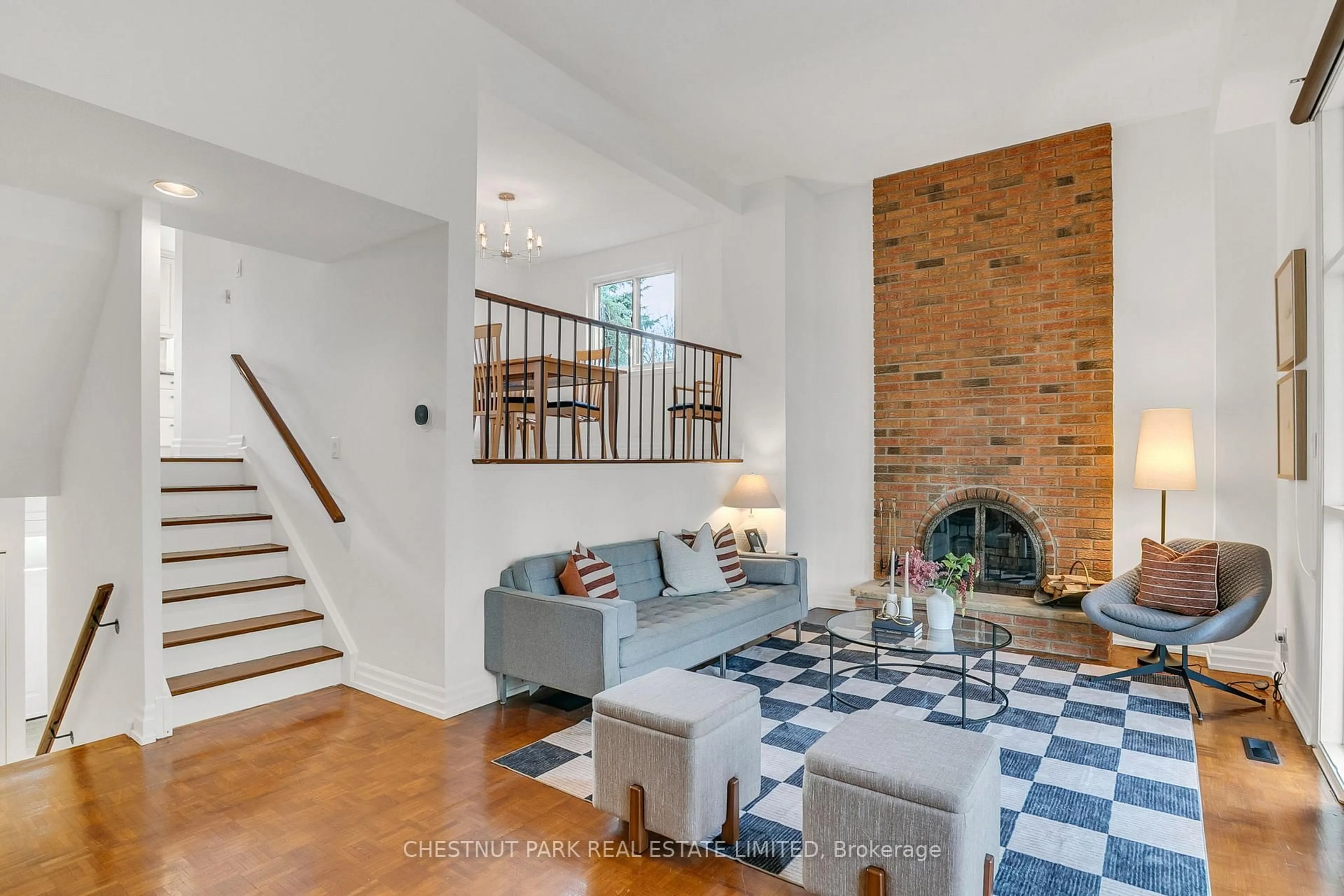 Living room with furniture, ceramic/tile floor for 80 Shadberry Dr, Toronto Ontario M2H 3C8