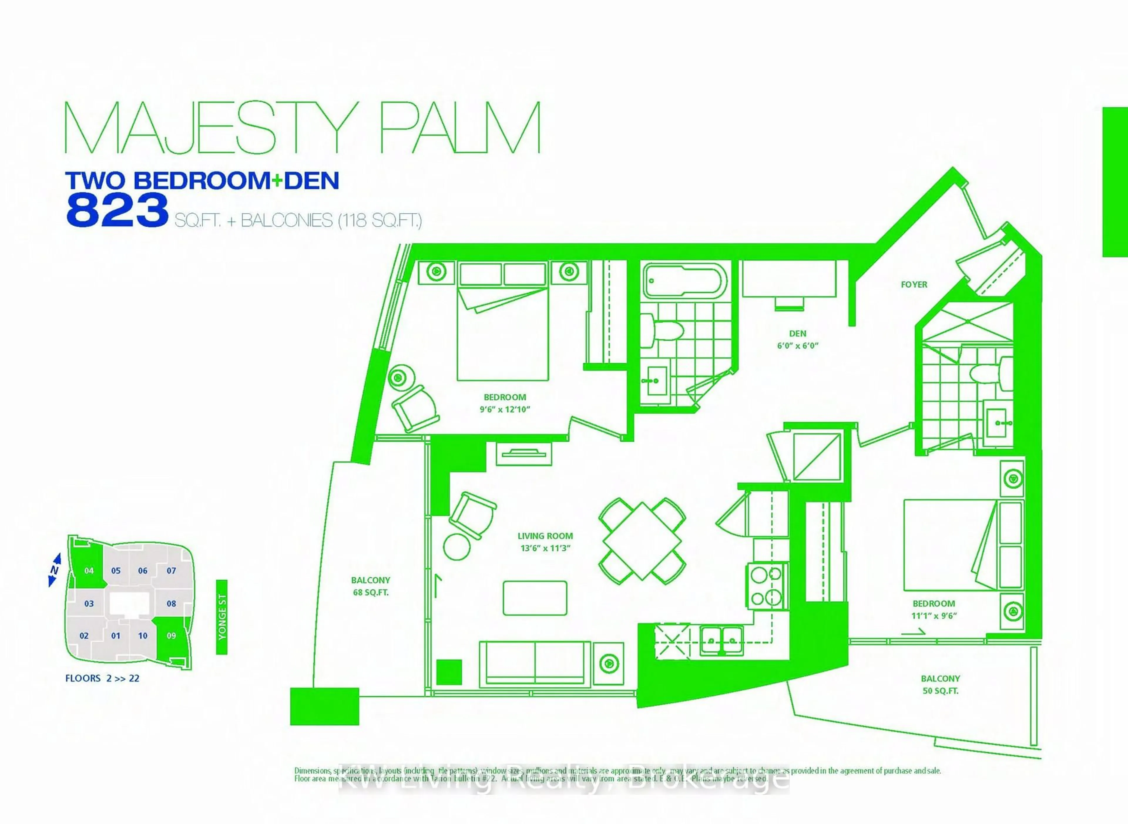 Floor plan for 5740 Yonge St #409, Toronto Ontario M2M 0B1