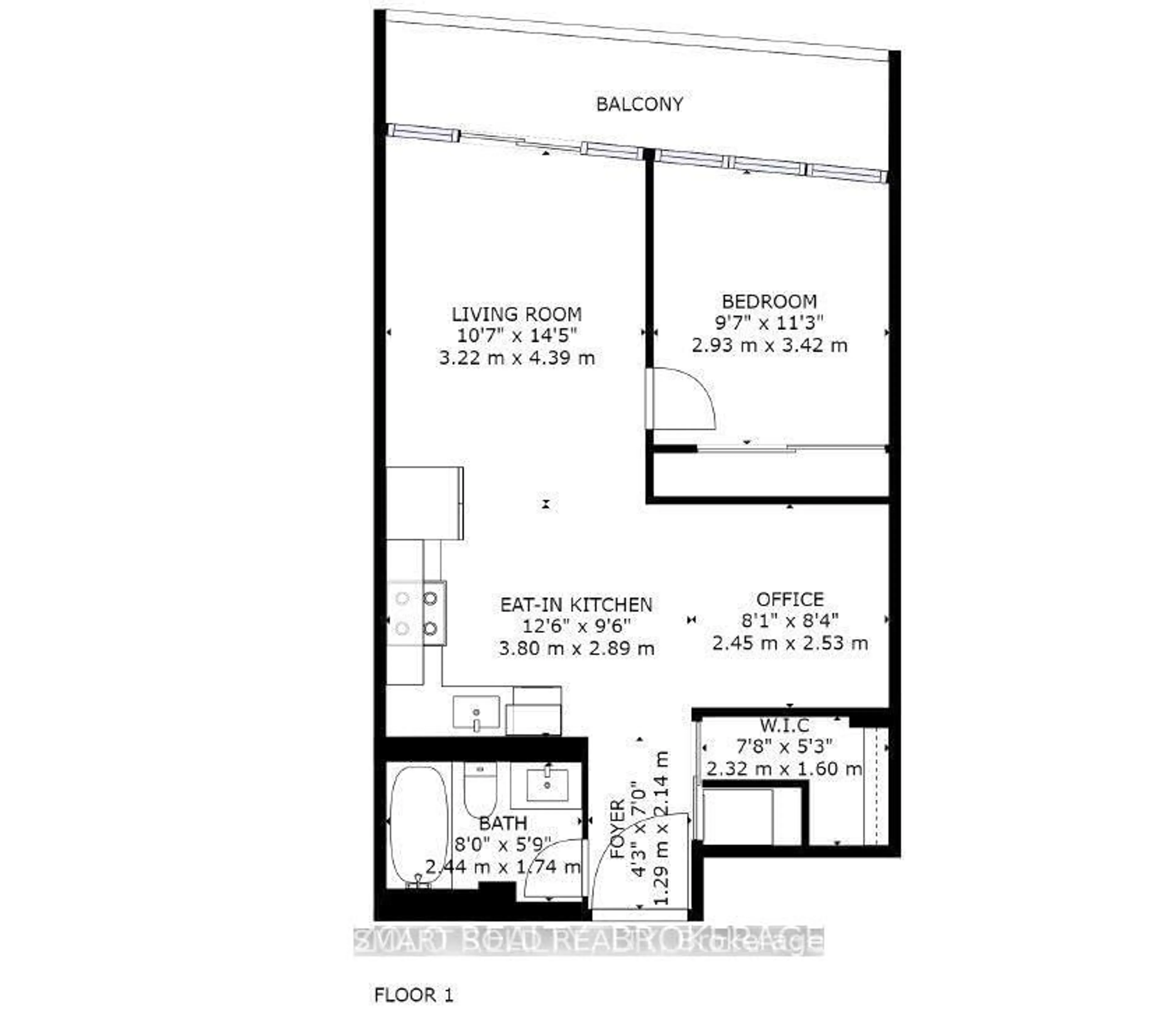 Floor plan for 121 Mcmahon Dr #510, Toronto Ontario M2K 0C1