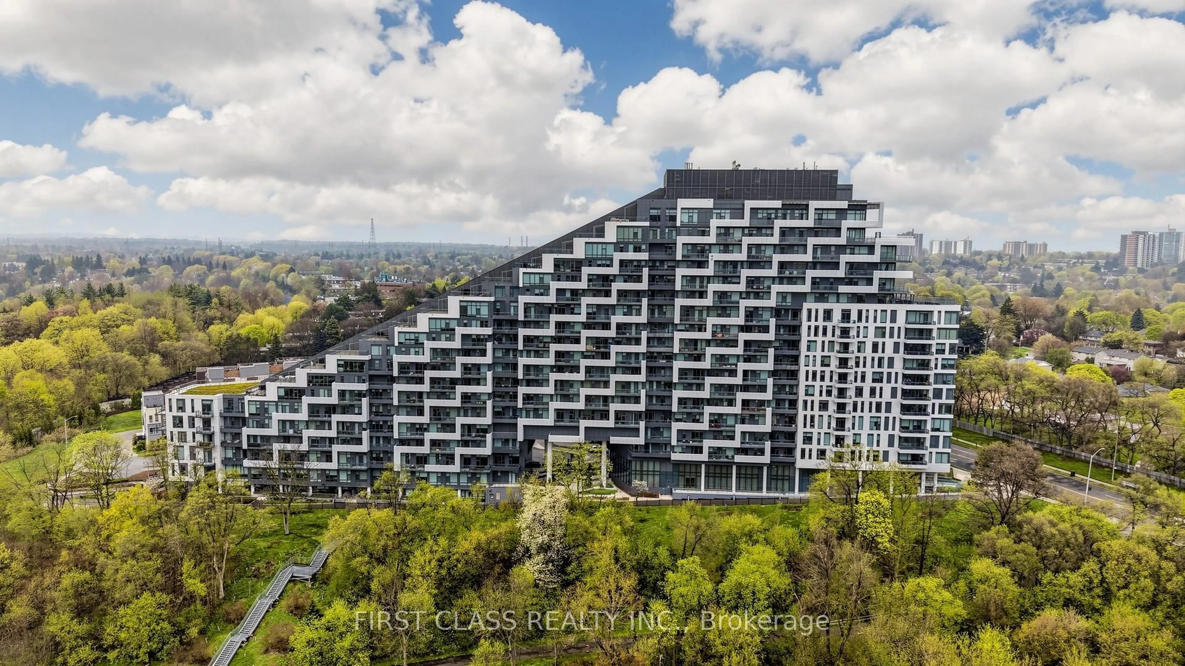 A pic from outside/outdoor area/front of a property/back of a property/a pic from drone, city buildings view from balcony for 25 Adra Grado Way #710, Toronto Ontario M2J 0H6
