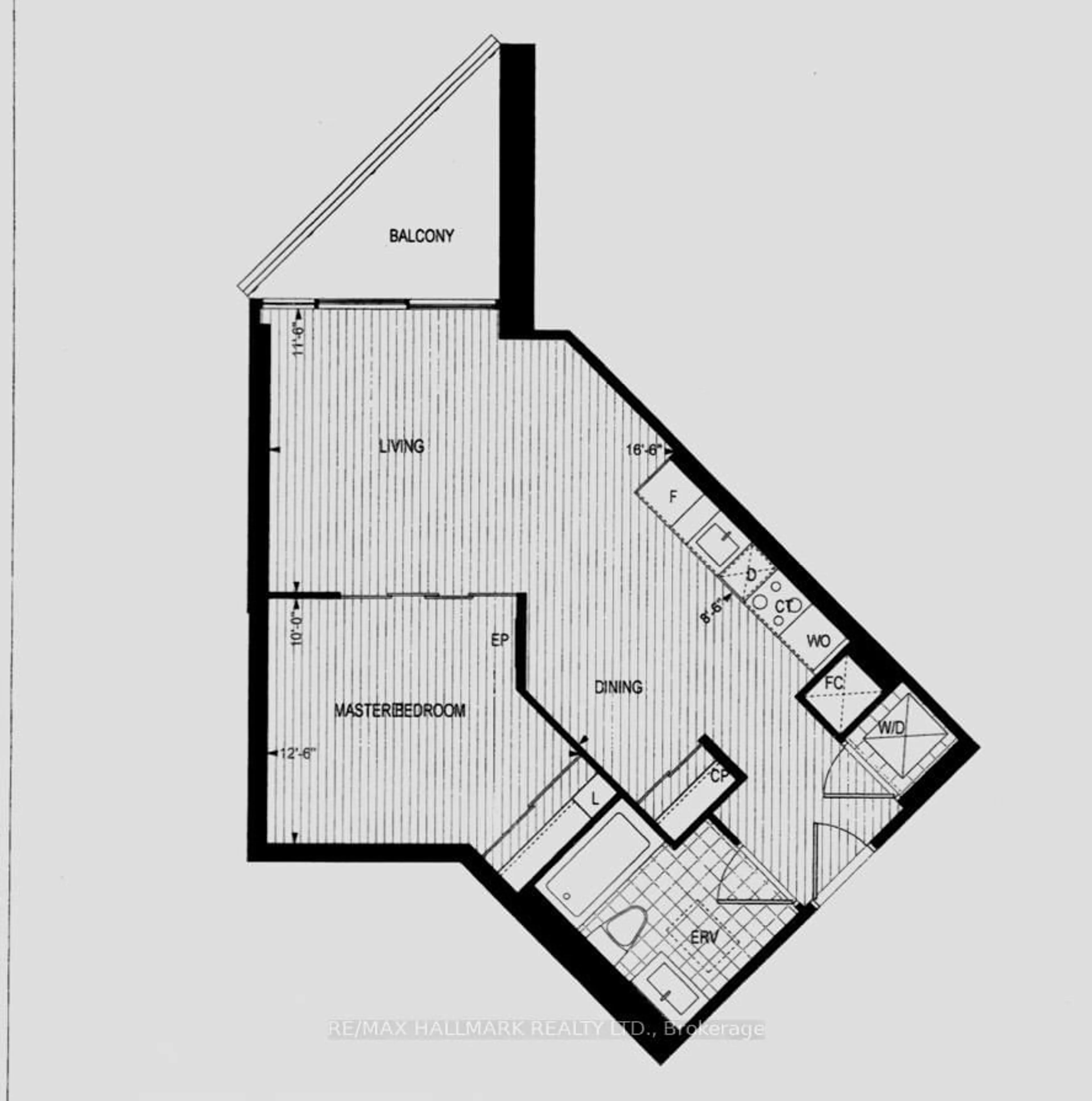 Floor plan for 1 EDGEWATER Dr #520, Toronto Ontario M5A 0L1
