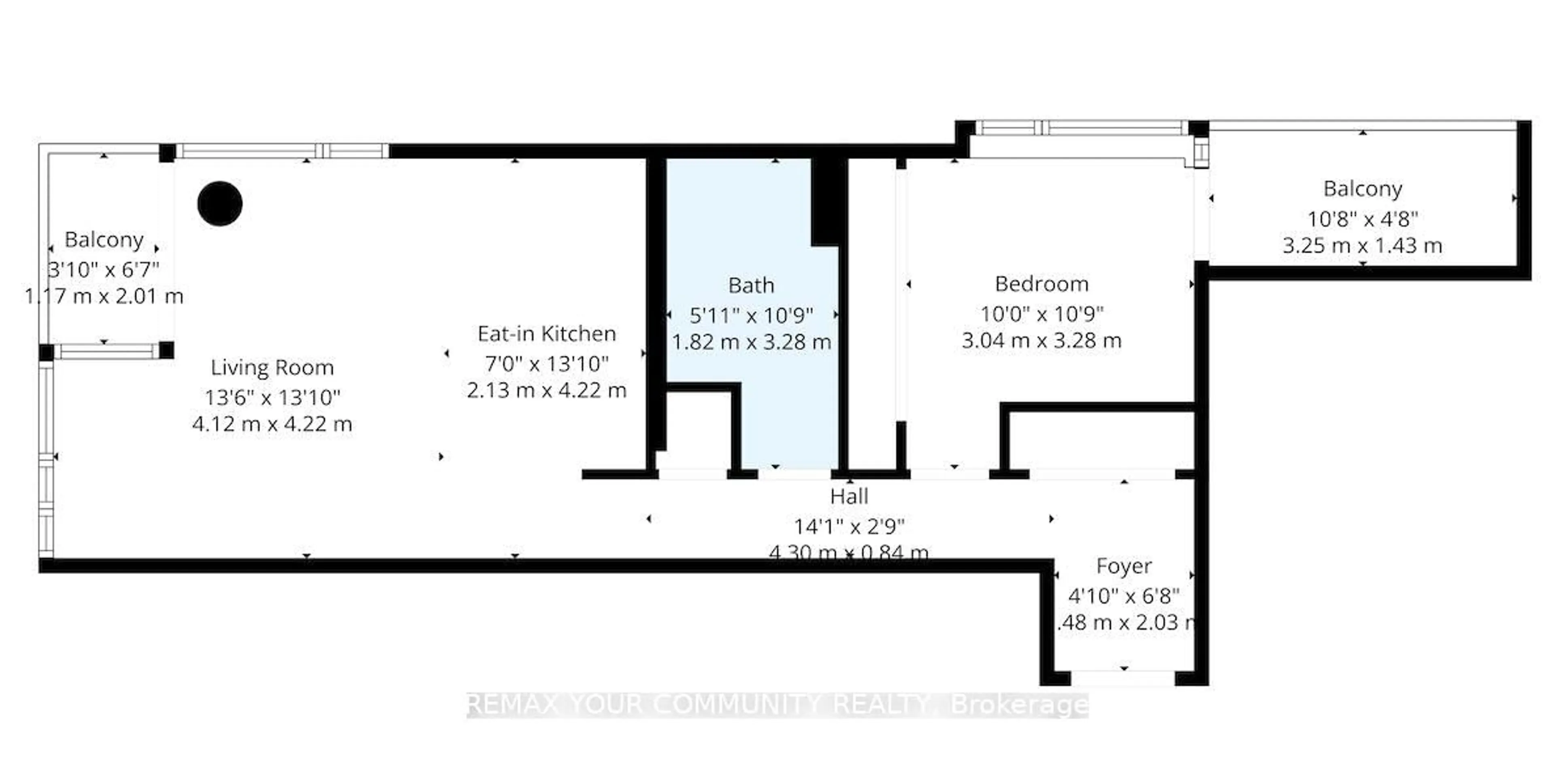 Floor plan for 95 Bathurst St #1307, Toronto Ontario M5V 0H7