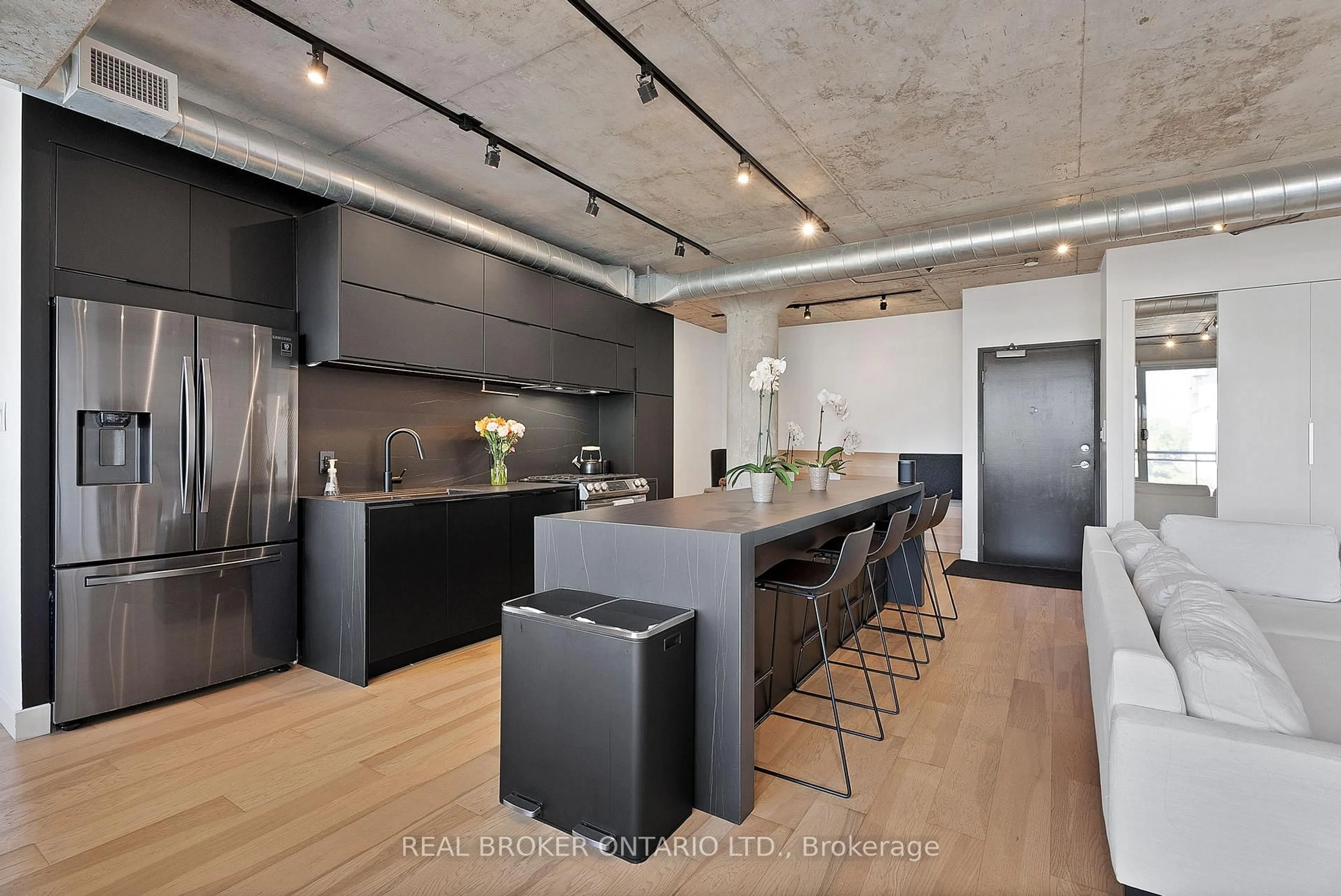 Contemporary kitchen, cement floor for 42 Camden St #603, Toronto Ontario M5V 1V1