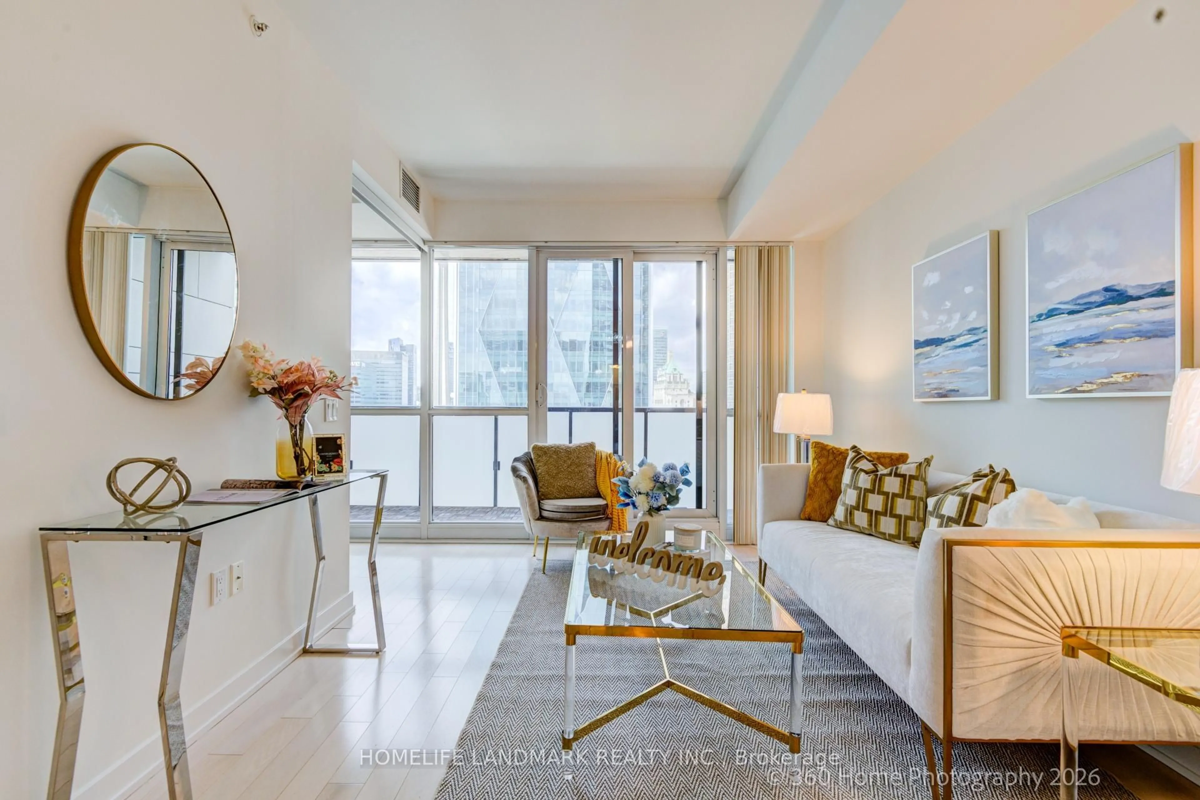 Living room with furniture, unknown for 1 The Esplanade #2603, Toronto Ontario M5E 0A8