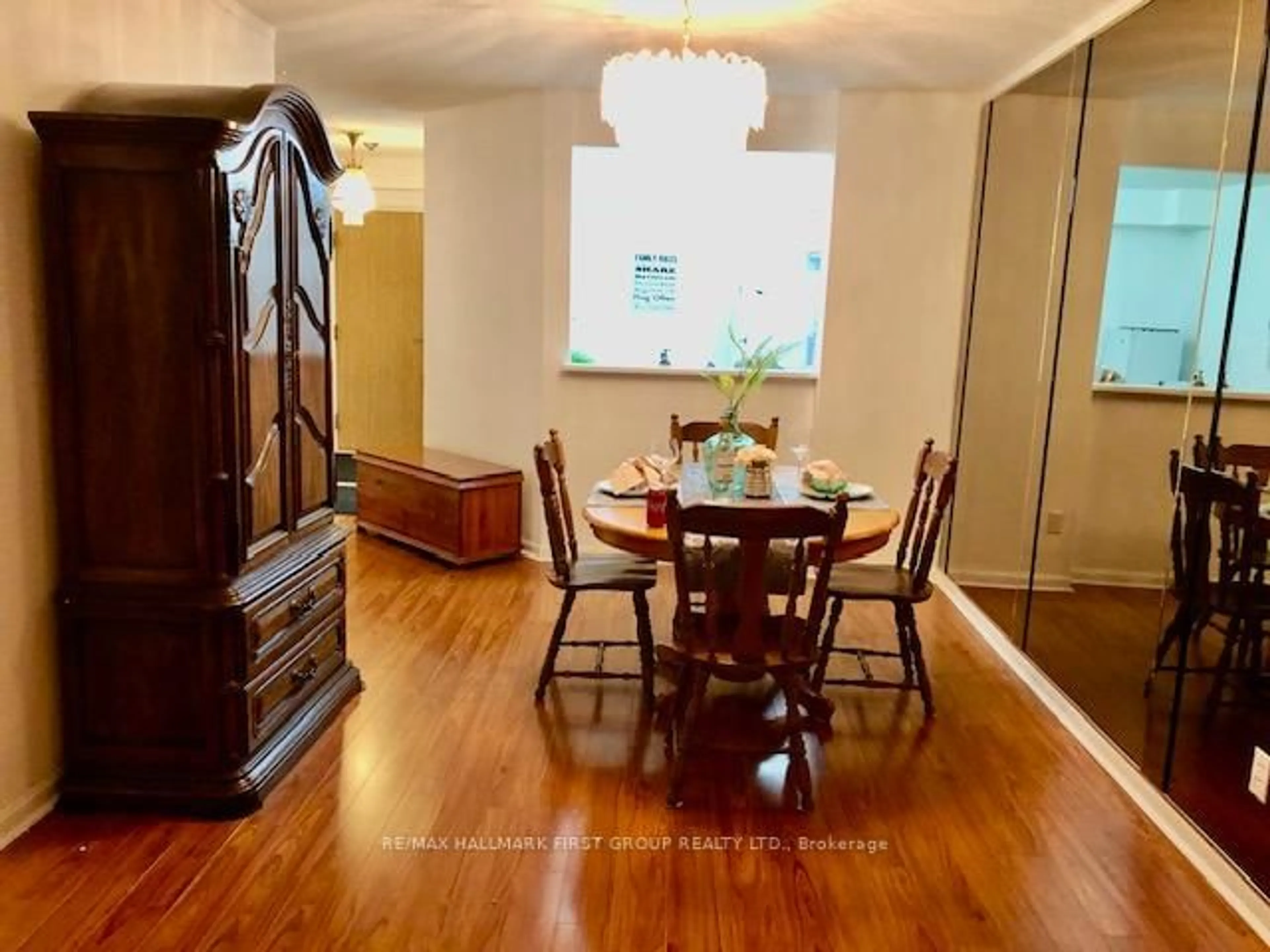 Dining room, wood/laminate floor for 1131 Steeles Ave #601, Toronto Ontario M2R 3W8