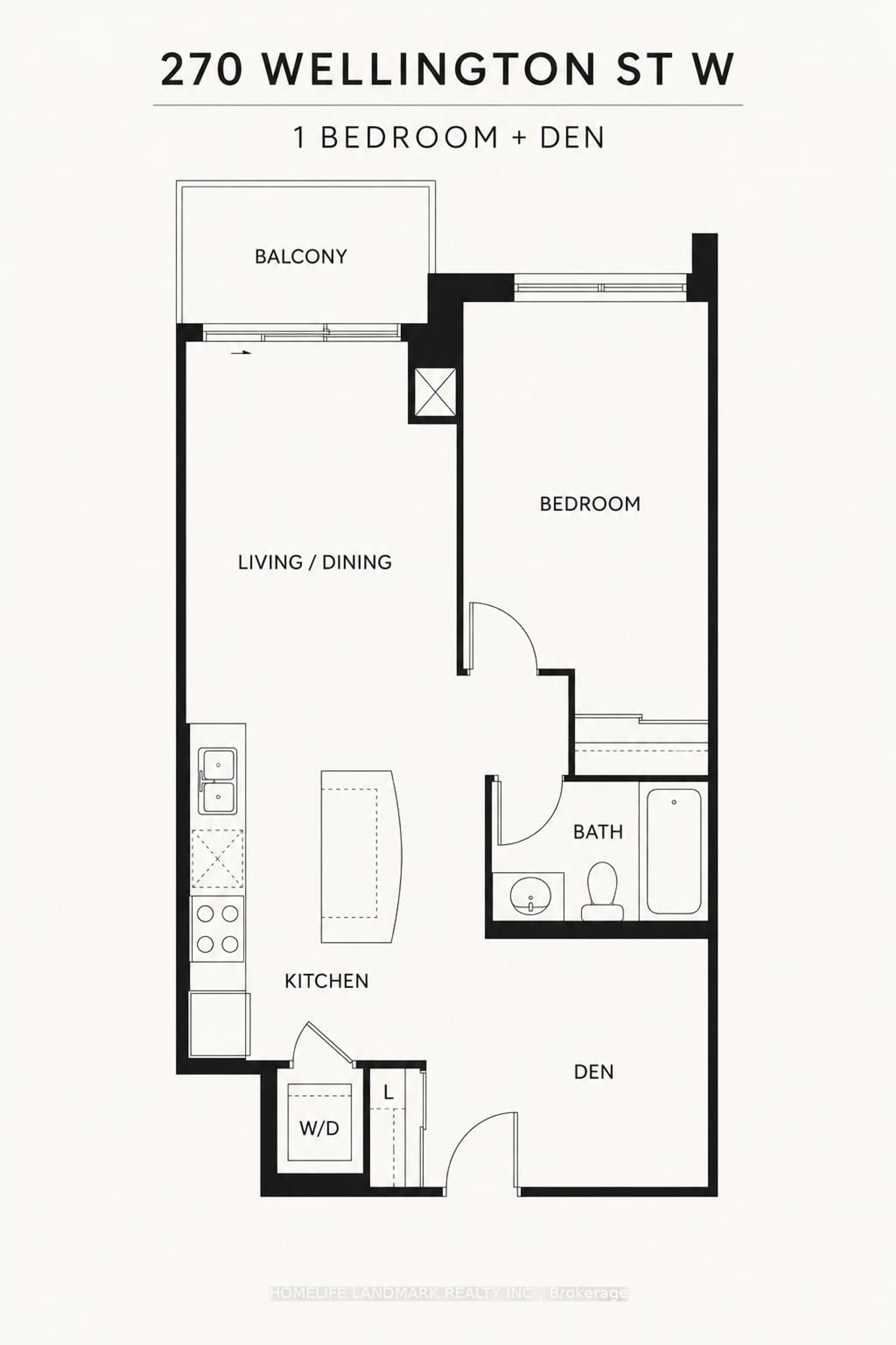 Floor plan for 270 wellington St #1124, Toronto Ontario M5V 3P5