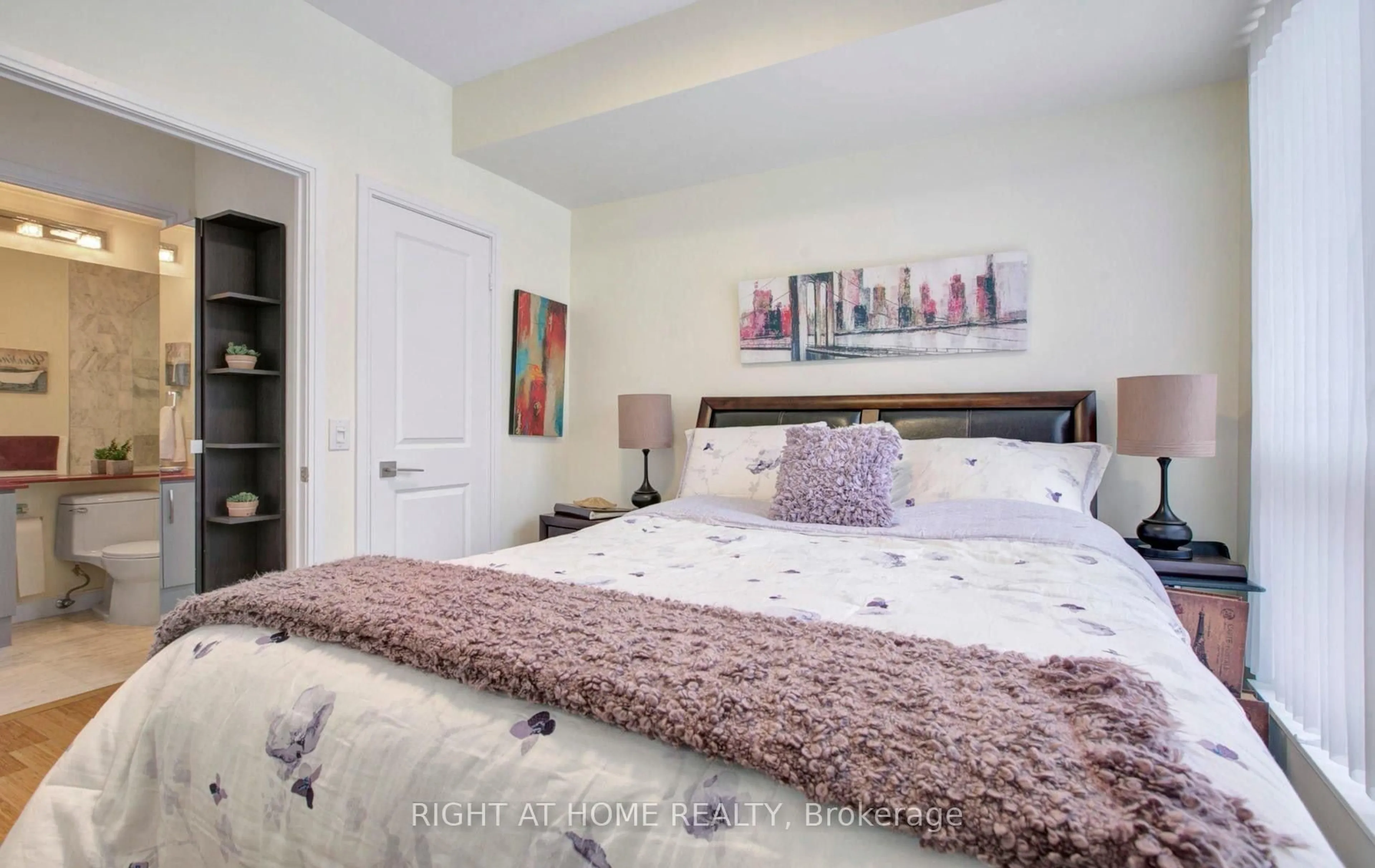 Bedroom with bed, unknown for 1 Scott St #1409, Toronto Ontario M5E 1A1