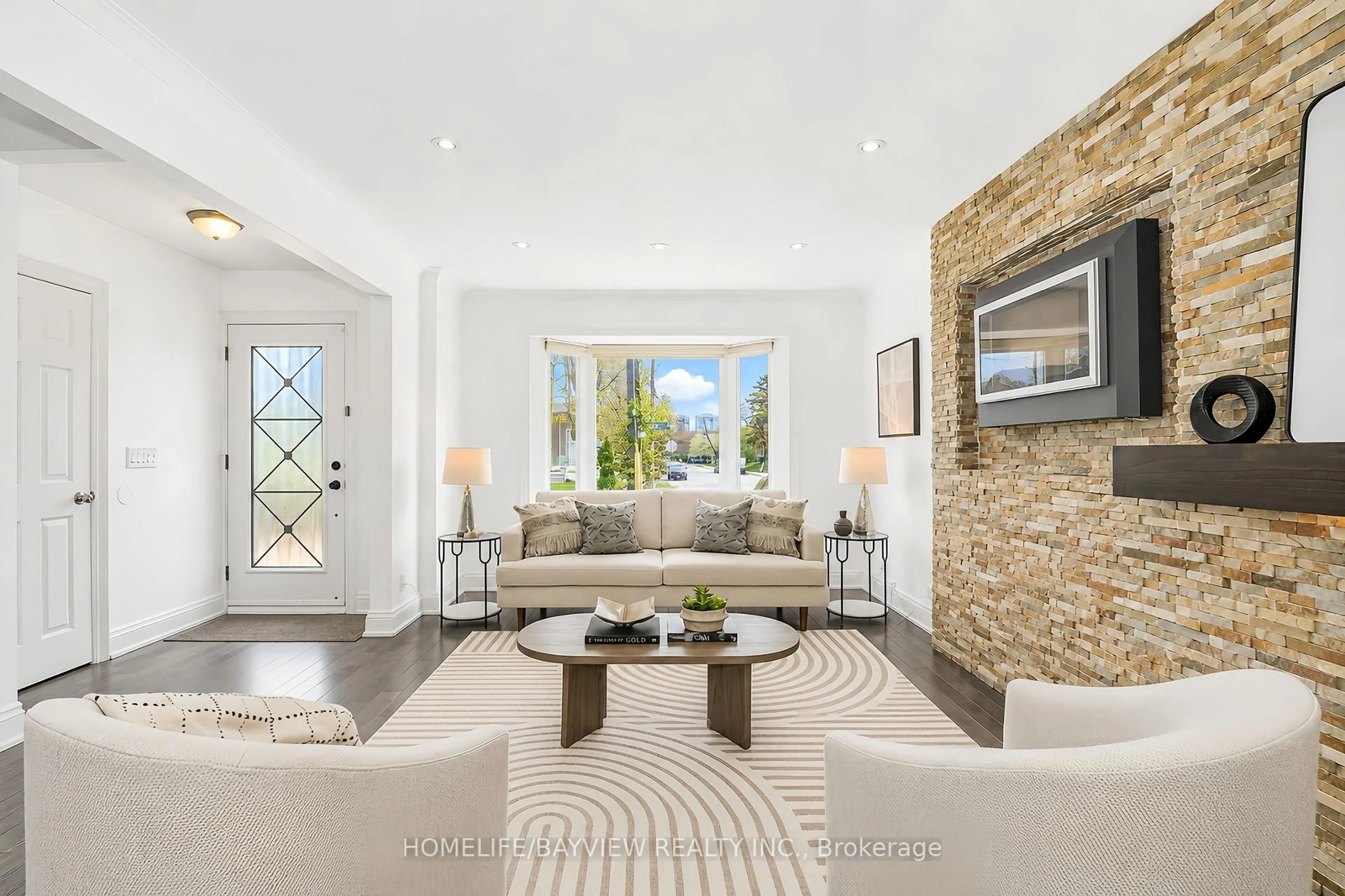 Living room with furniture, ceramic/tile floor for 14 Easton Rd, Toronto Ontario M2N 2L3