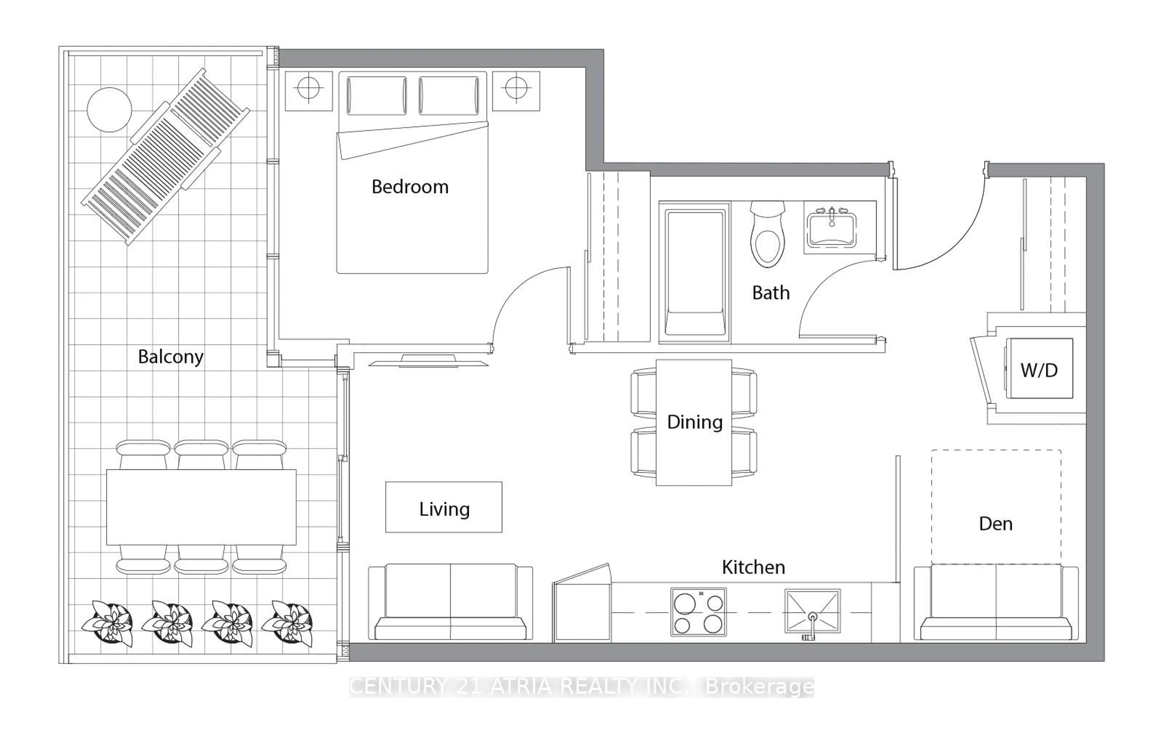 Floor plan for 25 McMahon Dr #908, Toronto Ontario M2K 0J1