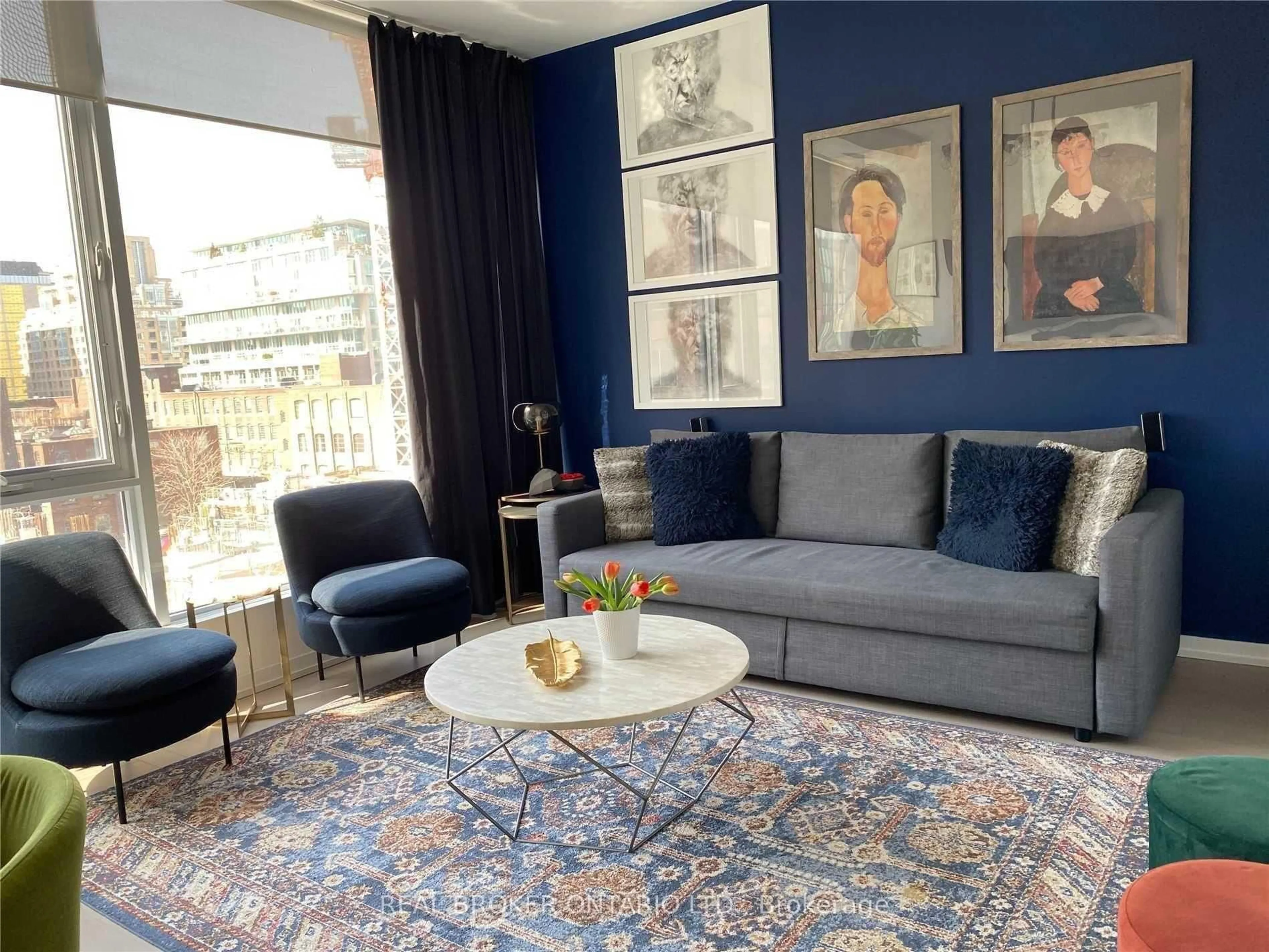 Living room with furniture, unknown for 101 Peter St #515, Toronto Ontario M5V 0G6