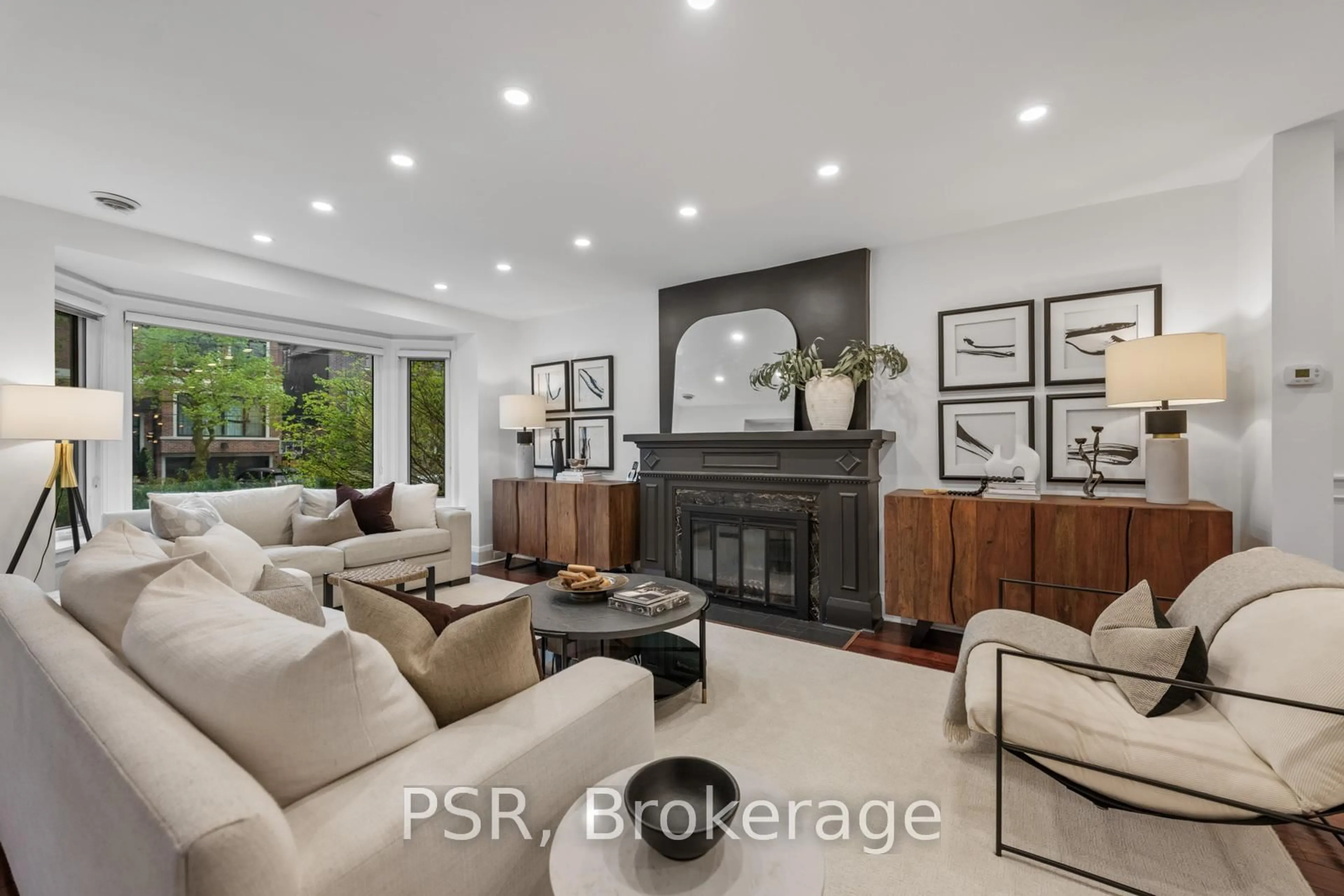 Living room with furniture, ceramic/tile floor for 51 Camberwell Rd, Toronto Ontario M6C 3E7