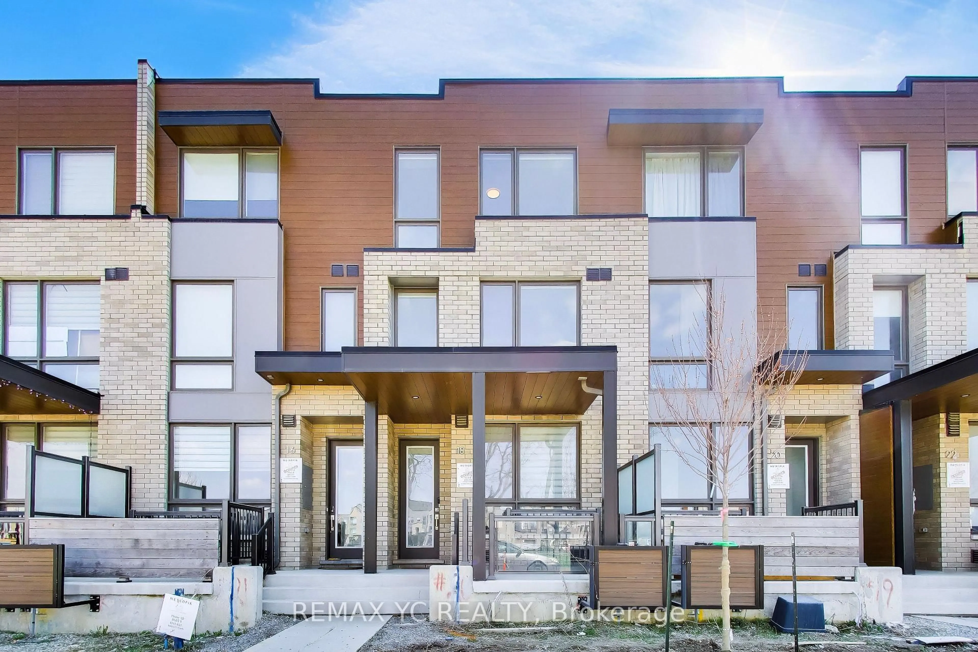Home with brick exterior material, street for 18 Deep Roots Terr, Toronto Ontario M6A 0G1