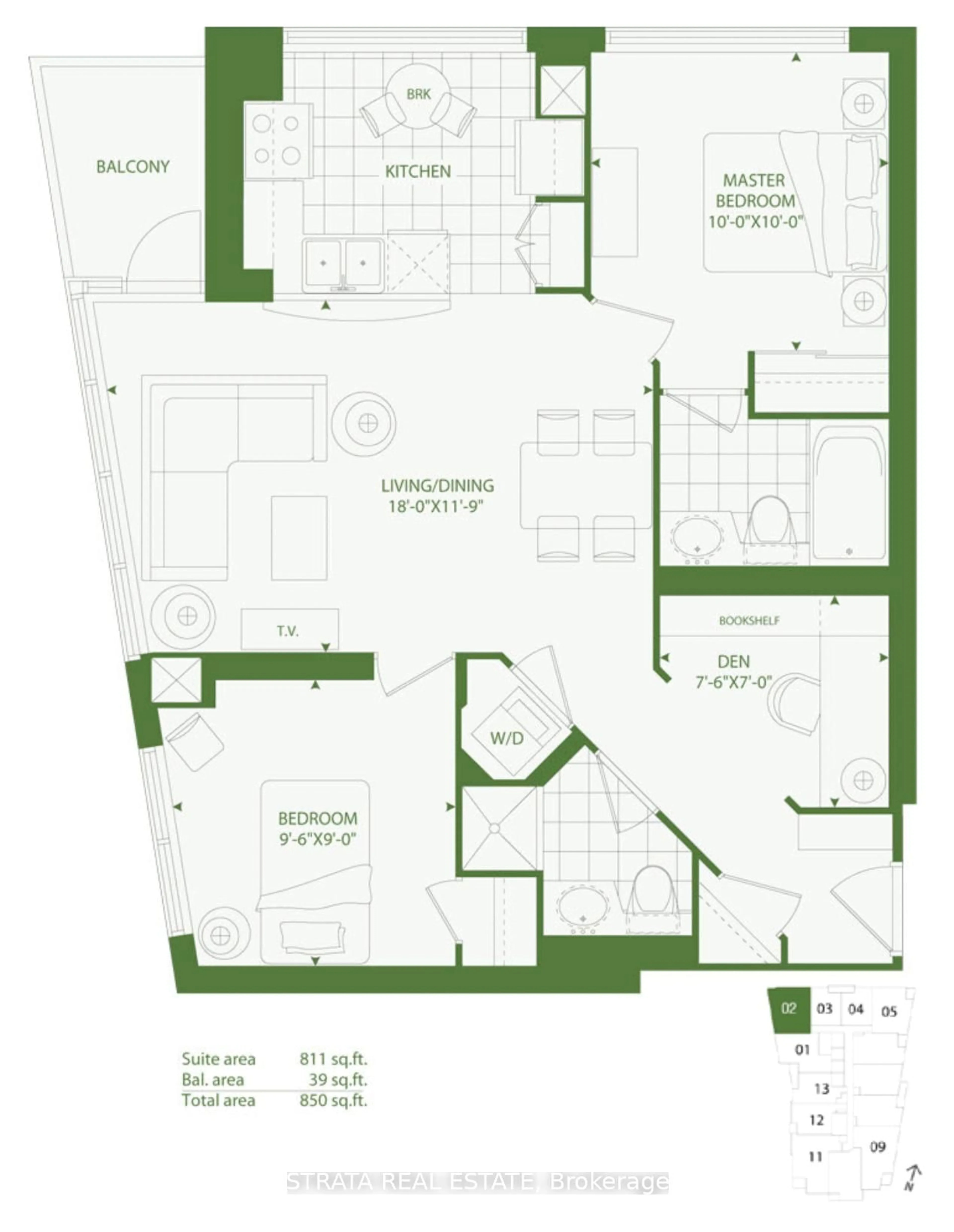 Floor plan for 16 Yonge St #3602, Toronto Ontario M5E 2A1