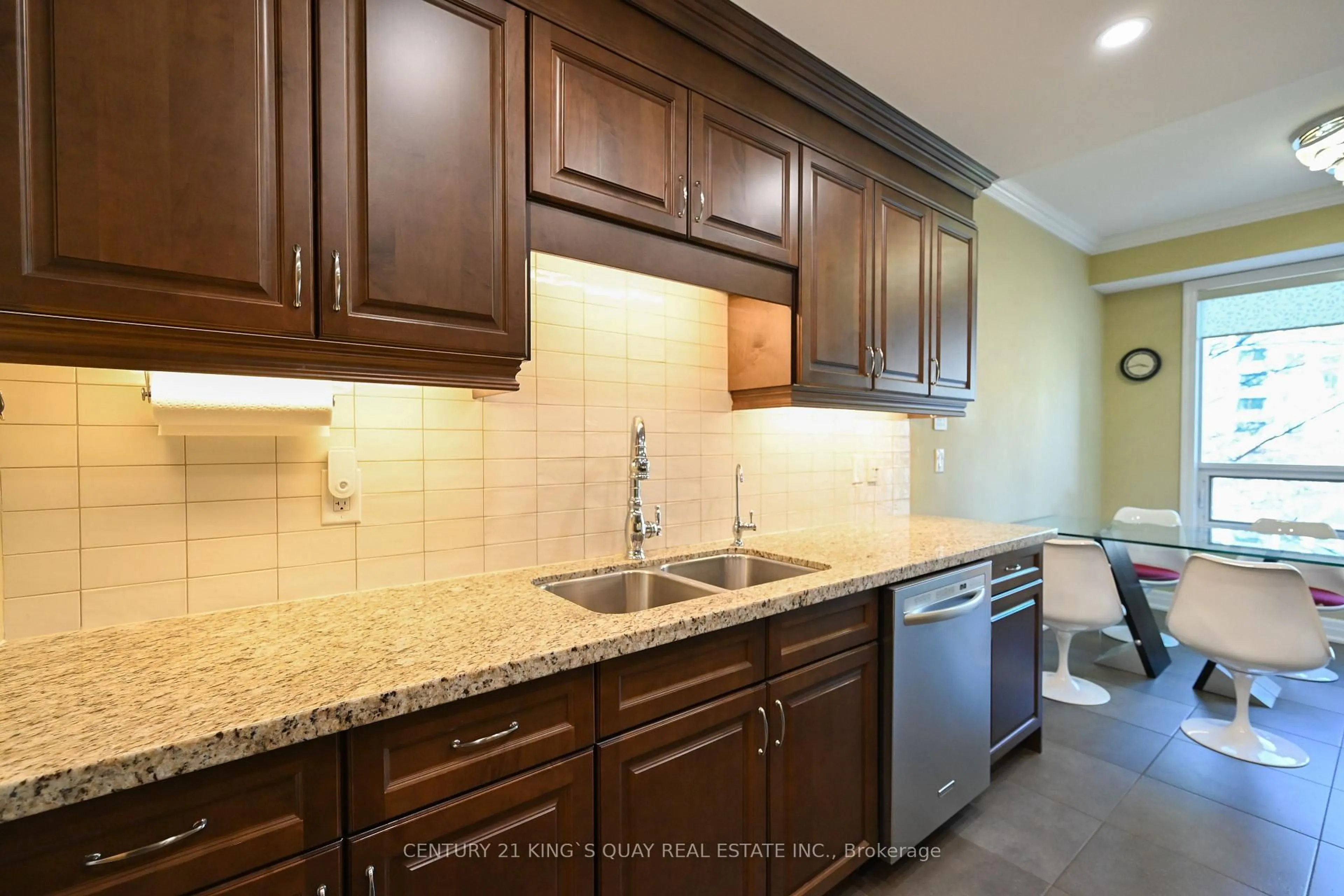 Standard kitchen, ceramic/tile floor for 23 Rean Dr #305, Toronto Ontario M2K 0A5
