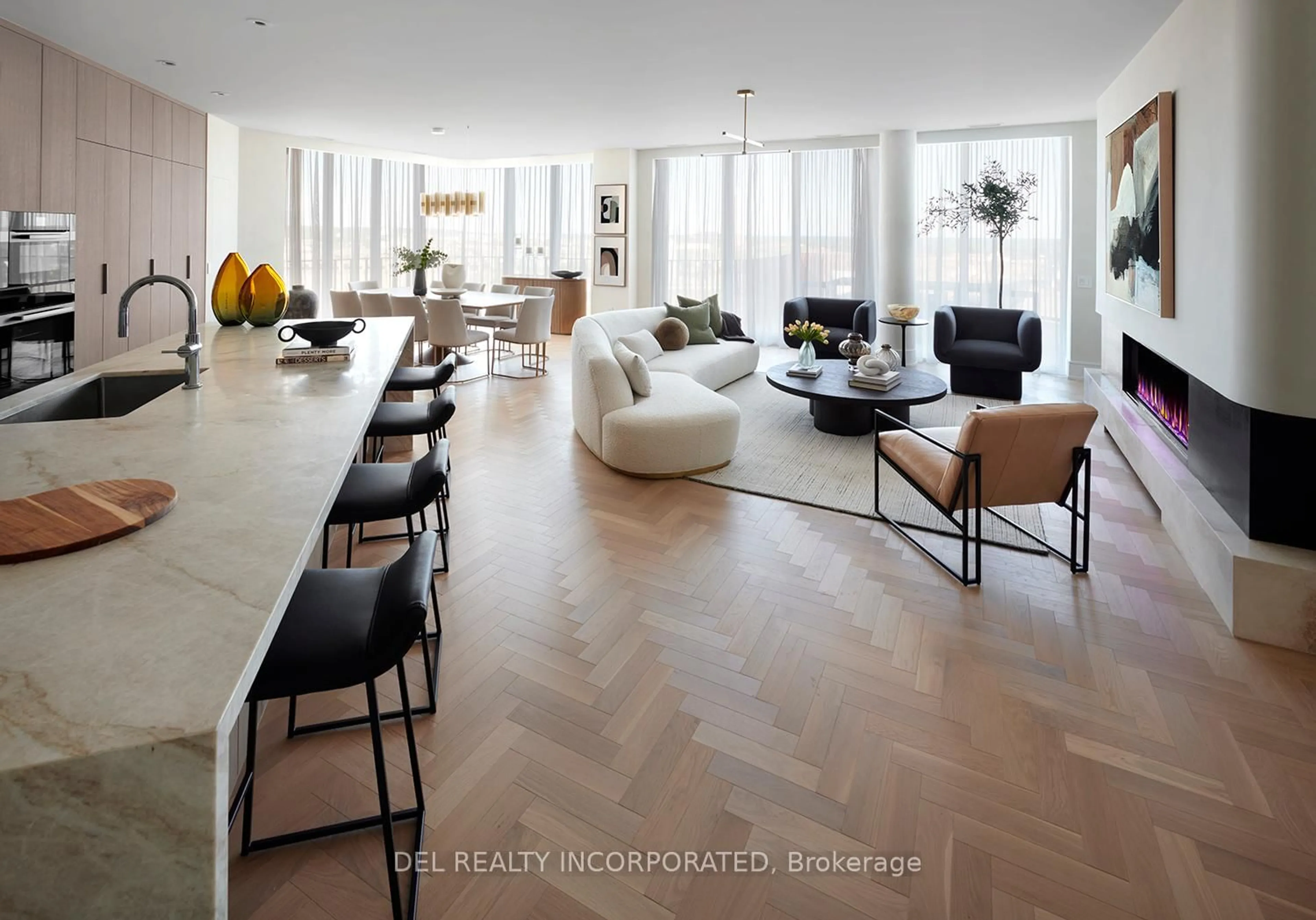 Living room with furniture, unknown for 155 Merchants' Wharf #LPH03, Toronto Ontario M5A 0Y4