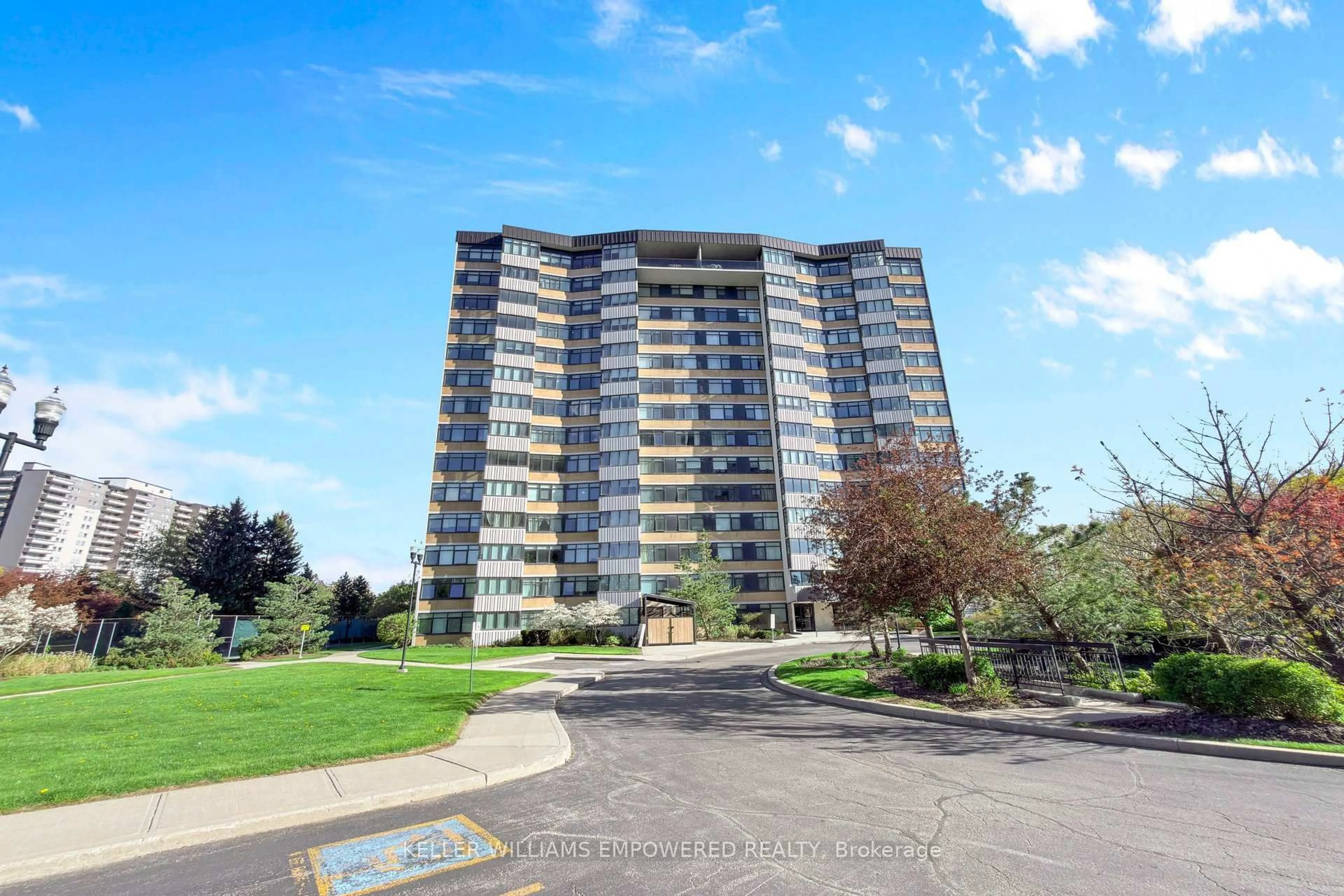 A pic from outside/outdoor area/front of a property/back of a property/a pic from drone, unknown for 90 Fisherville Rd #203, Toronto Ontario M2R 3J9