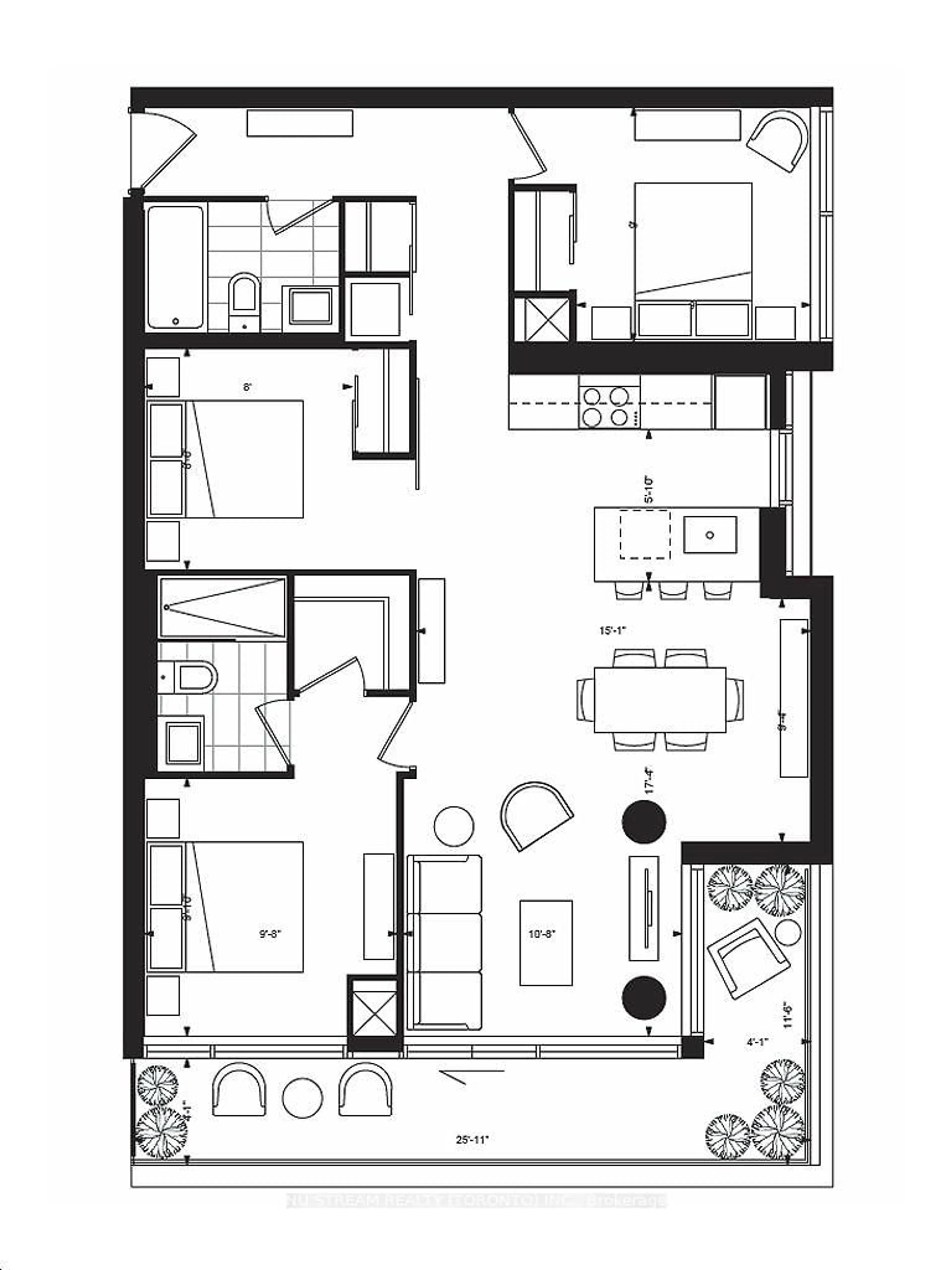 Floor plan for 181 Bedford Rd #307, Toronto Ontario M5R 0C2