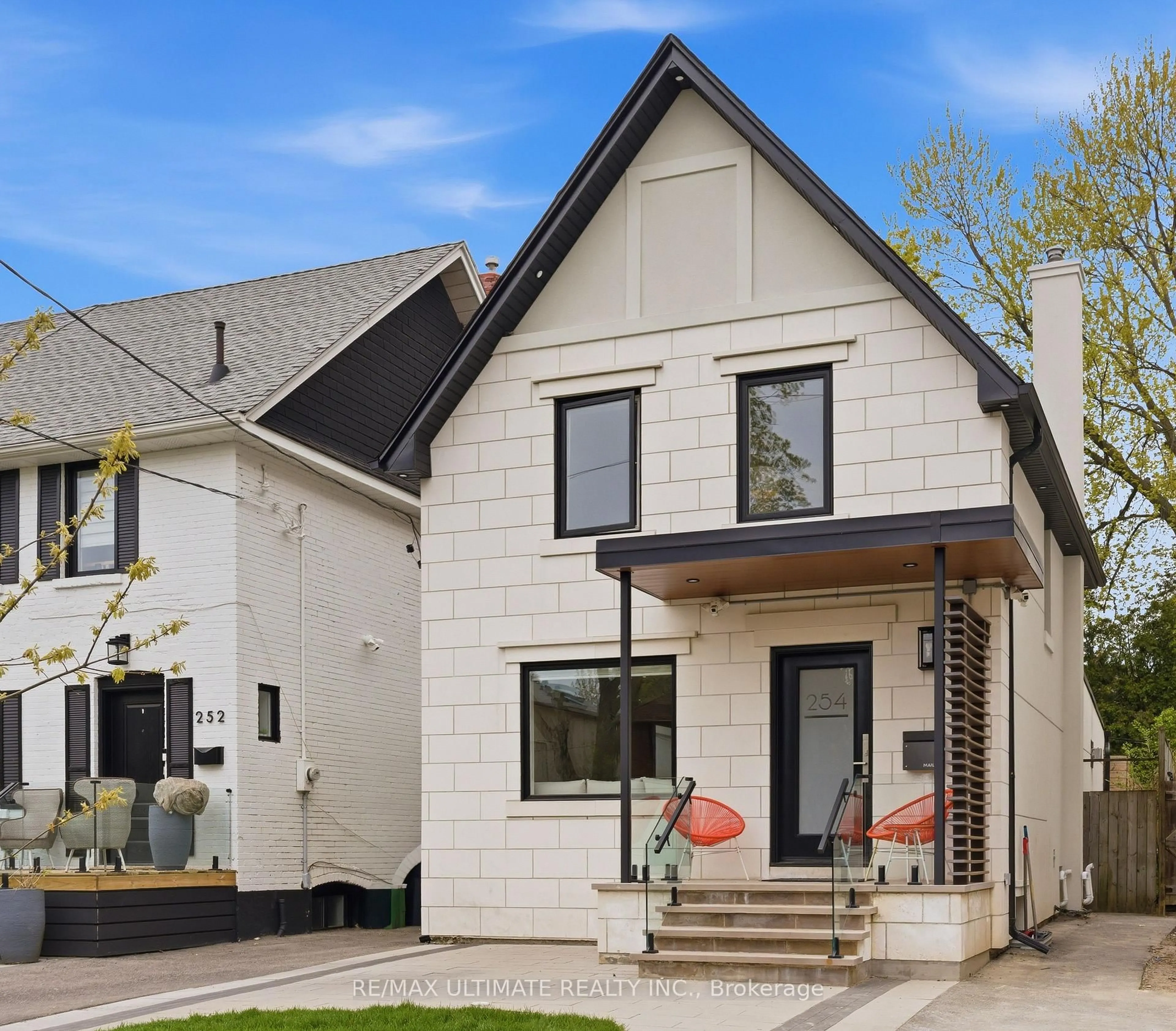 Home with brick exterior material, street for 254 Airdrie Rd, Toronto Ontario M4G 1N1