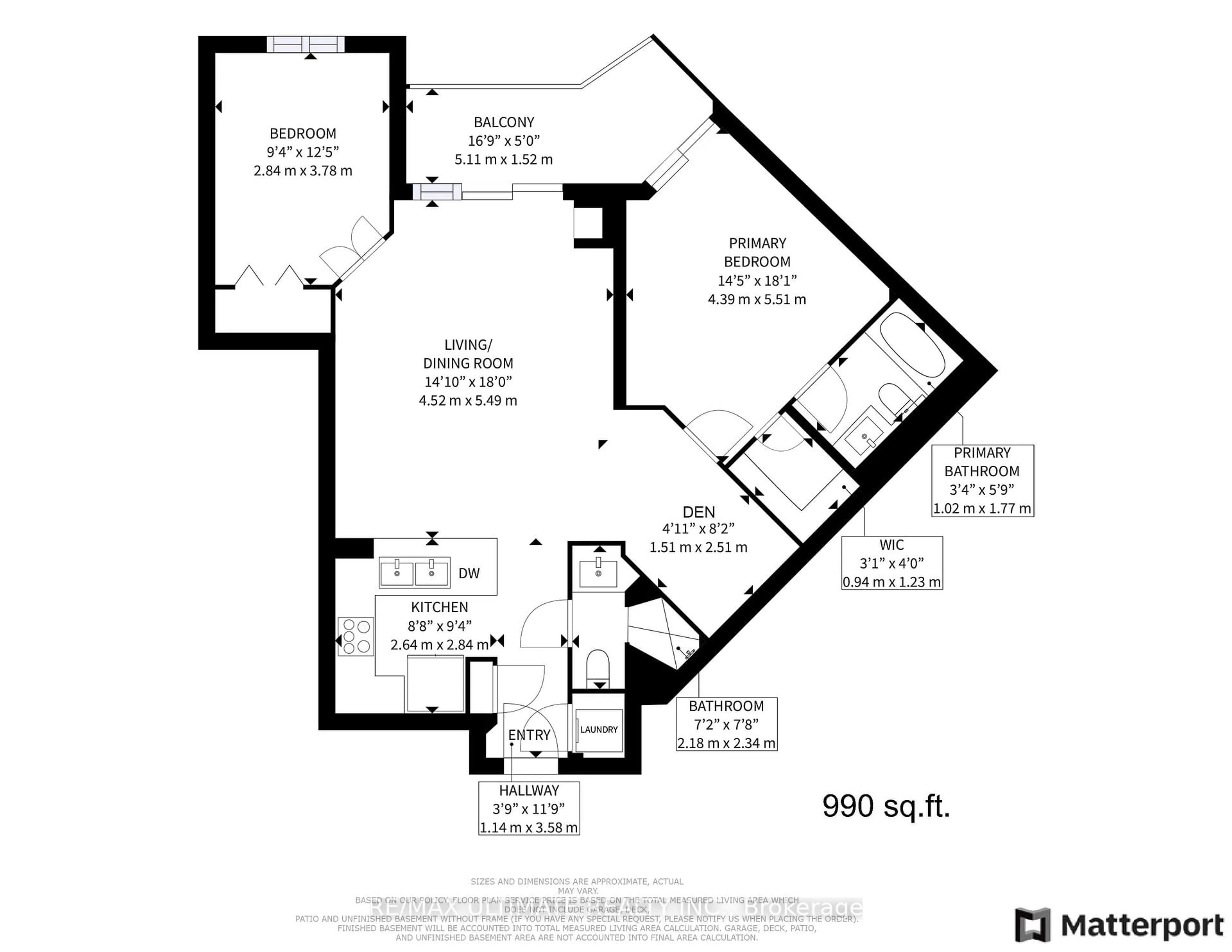 Floor plan for 20 Bloorview Pl #1003, Toronto Ontario M2J 0A6