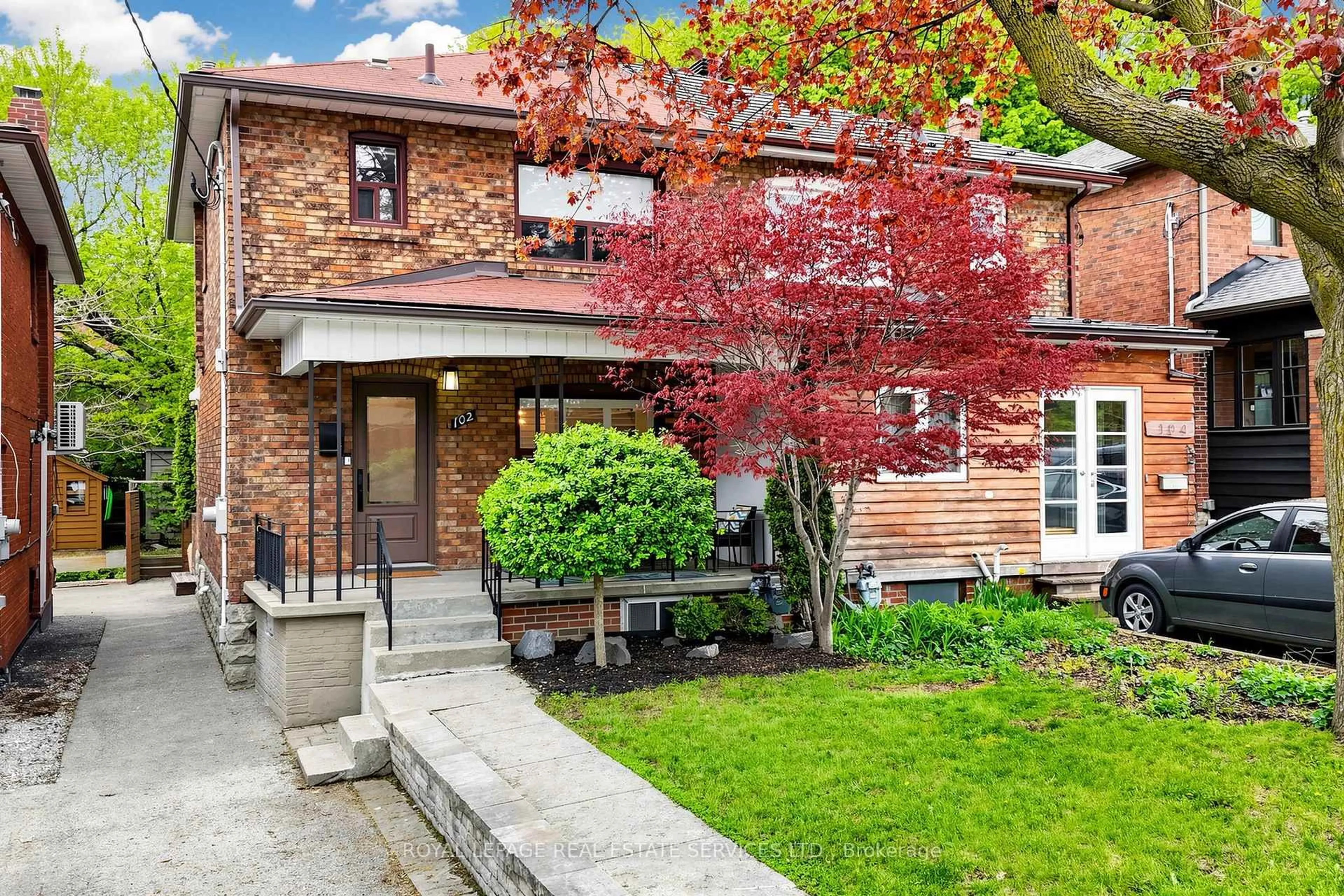 Home with brick exterior material, street for 102 Roseneath Gdns, Toronto Ontario M6C 3X6