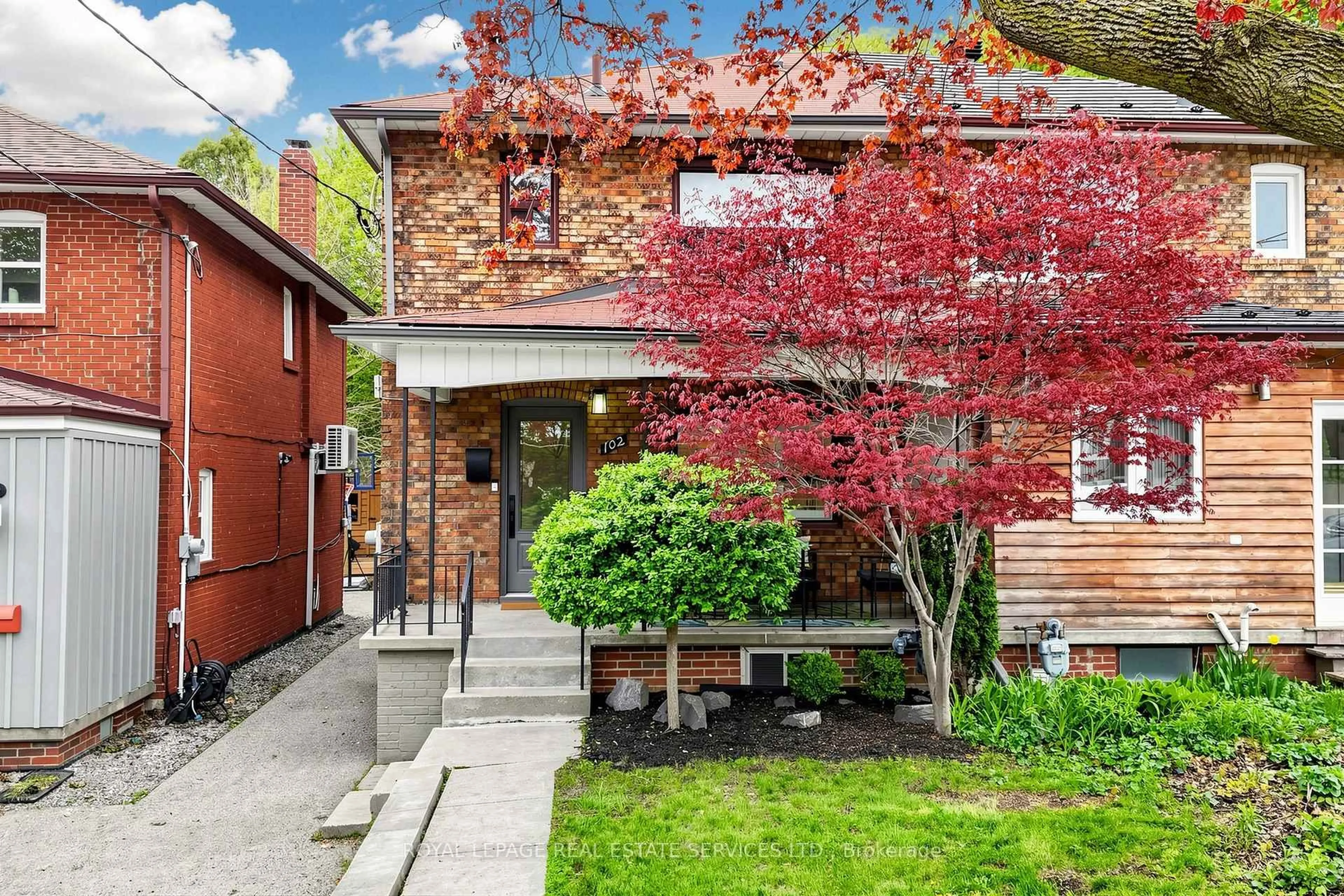 Home with brick exterior material, street for 102 Roseneath Gdns, Toronto Ontario M6C 3X6