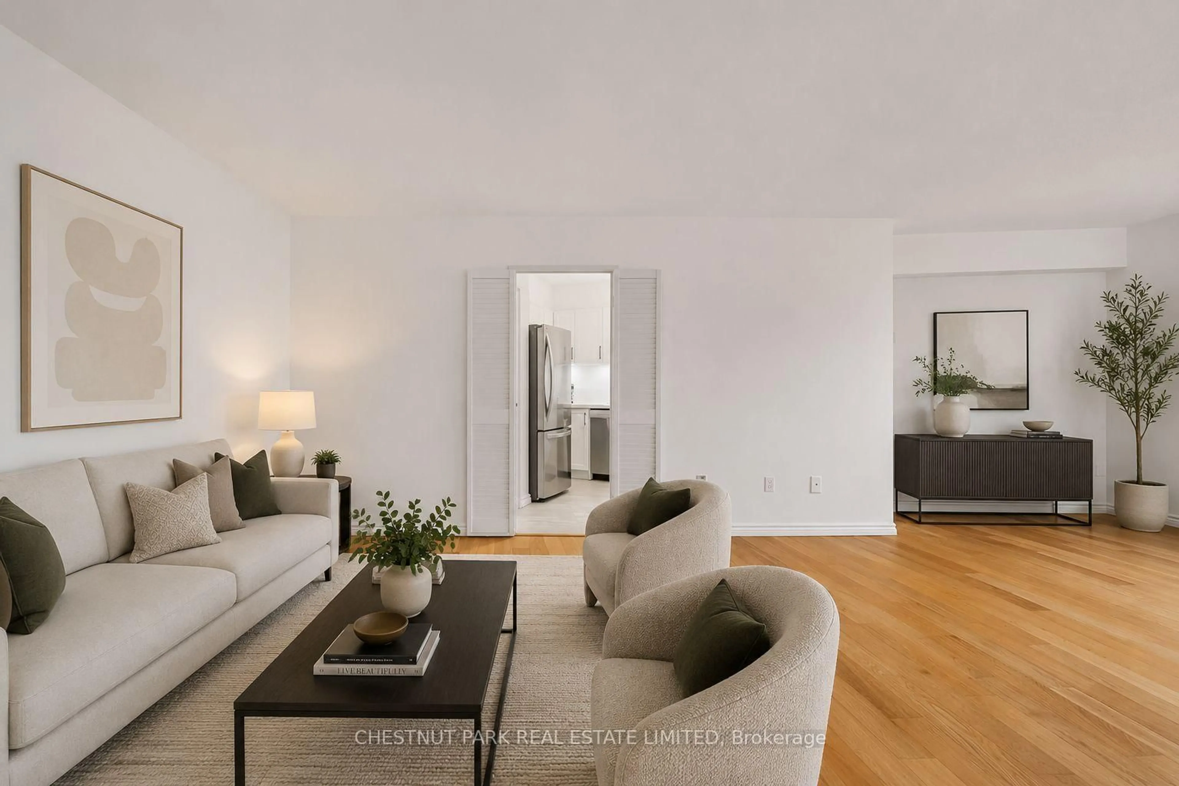 Living room with furniture, unknown for 60 Pavane Linkway #206, Toronto Ontario M3C 1A1