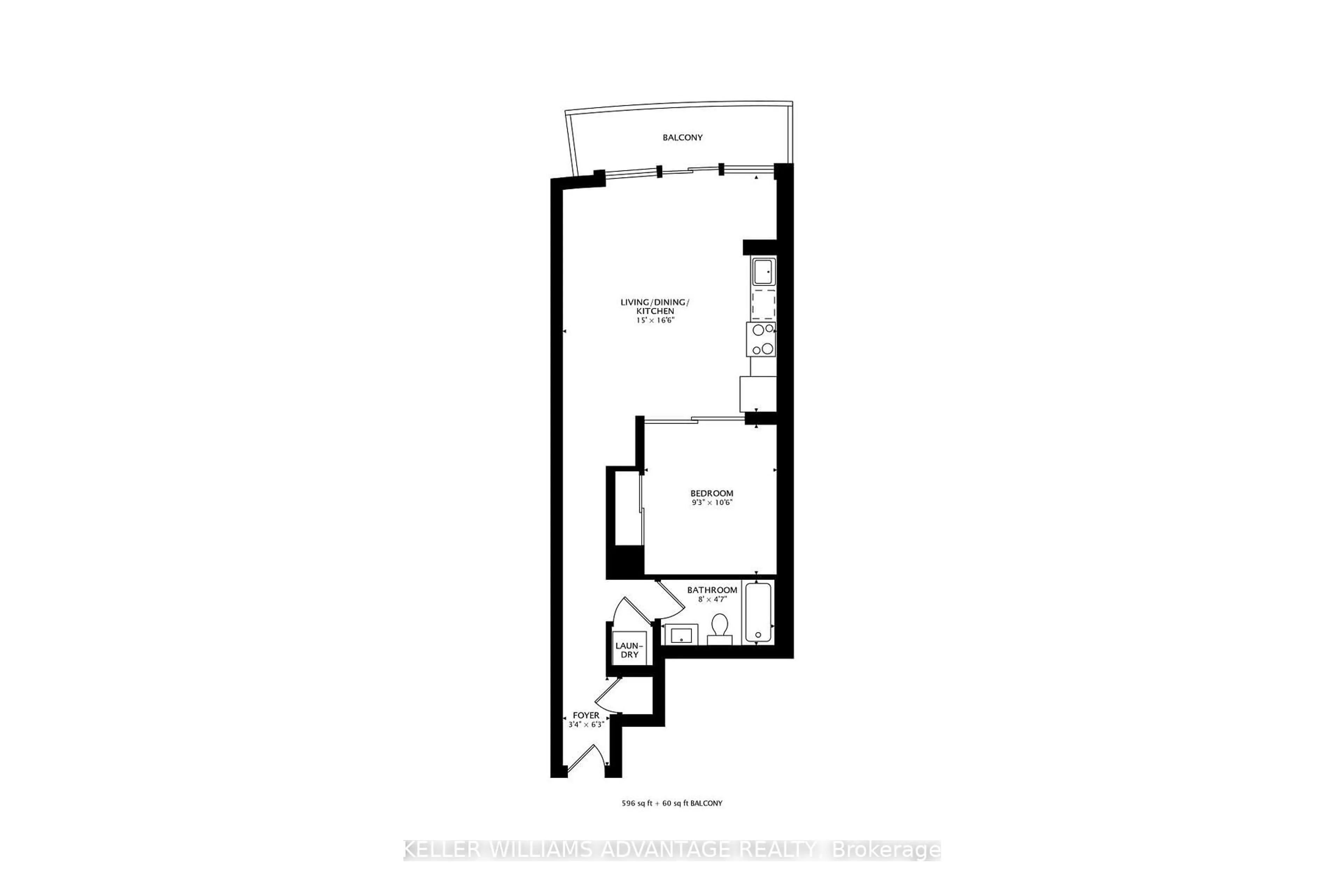 Floor plan for 160 Vanderhoof Ave #1718, Toronto Ontario M4G 0B7