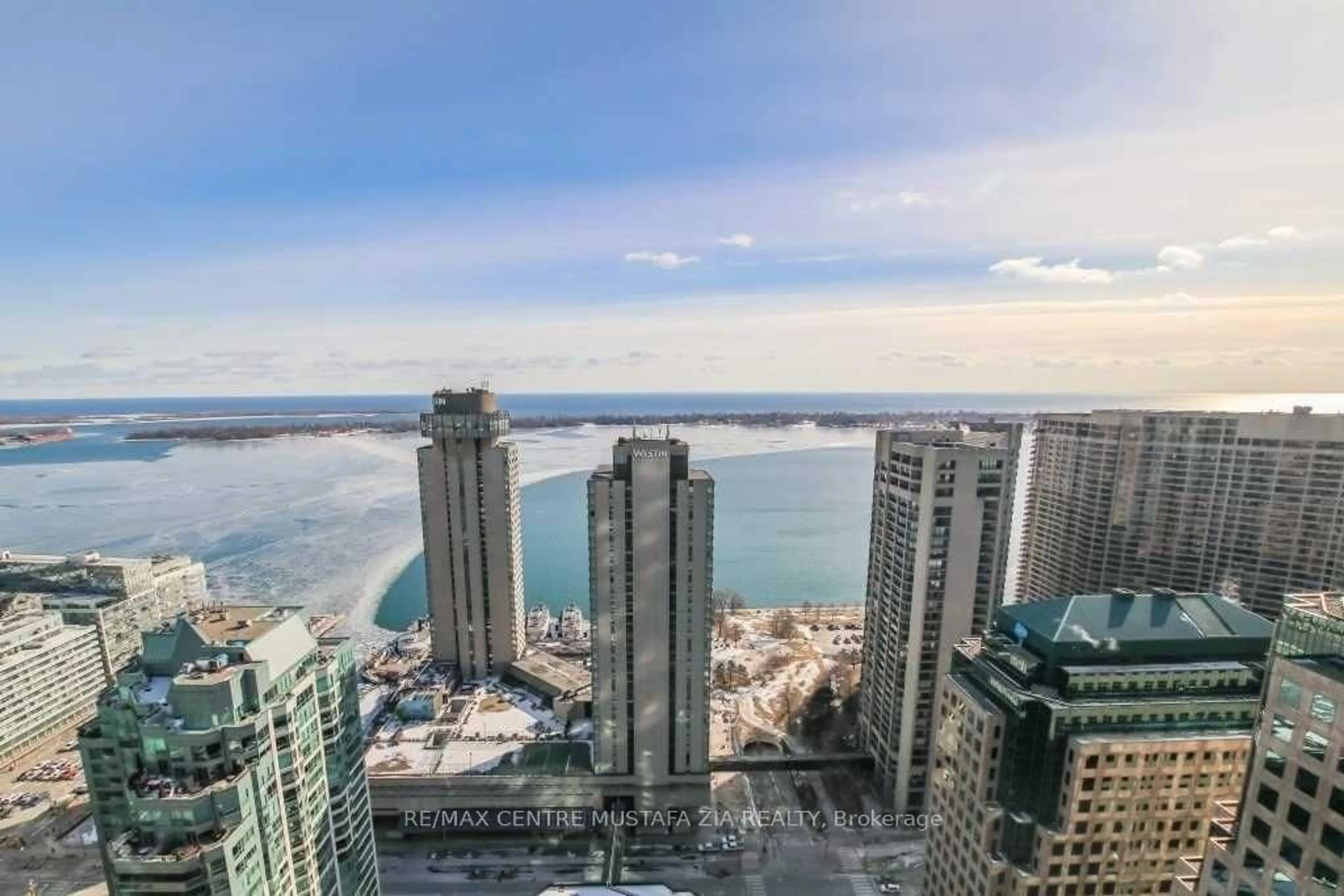 A pic from outside/outdoor area/front of a property/back of a property/a pic from drone, city buildings view from balcony for 33 Bay St #4110, Toronto Ontario M5J 2Z3