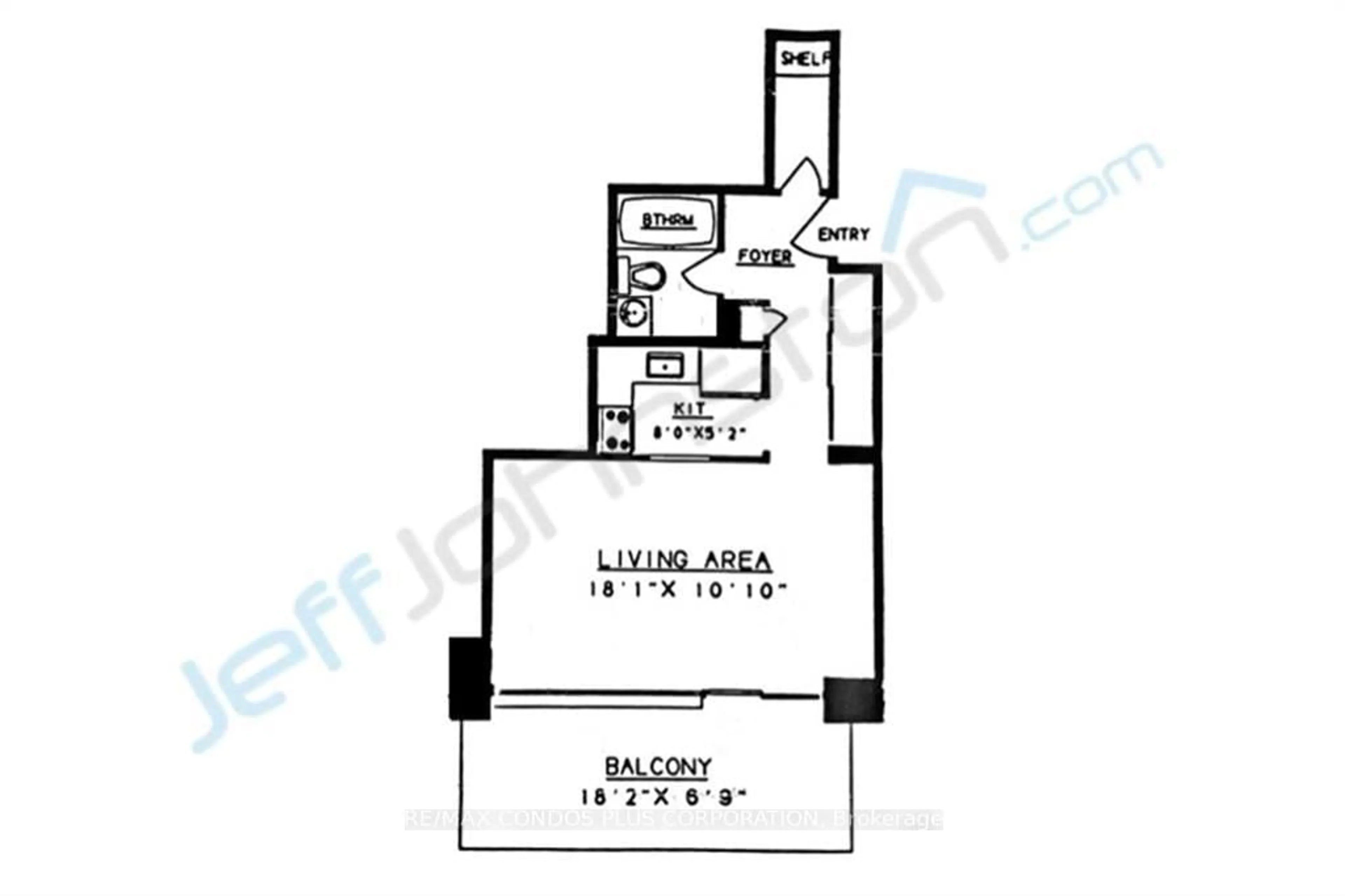 Floor plan for 720 Spadina Ave #1011, Toronto Ontario M5S 2T9