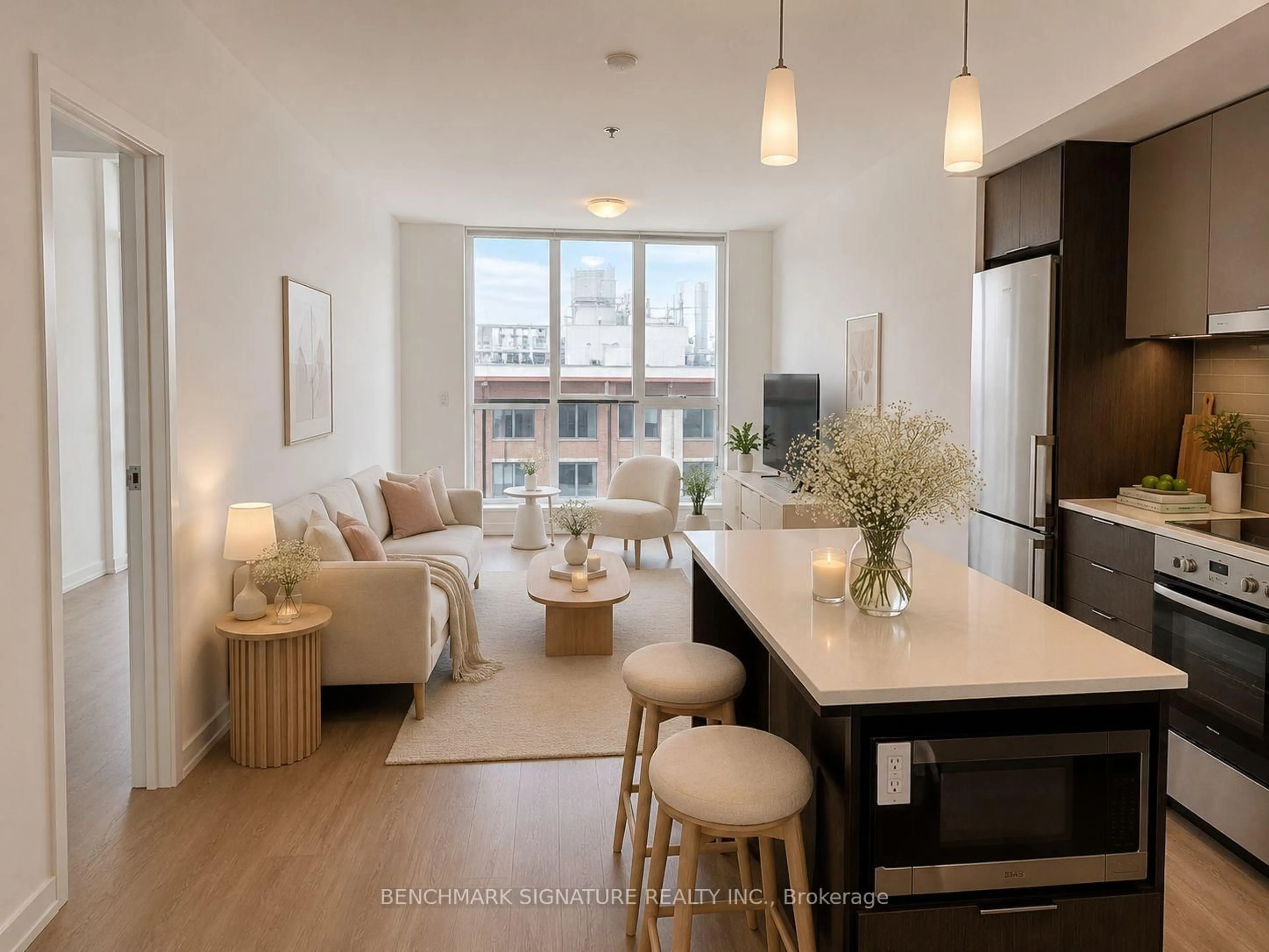Living room with furniture, unknown for 203 College St #606, Toronto Ontario M5T 0C8