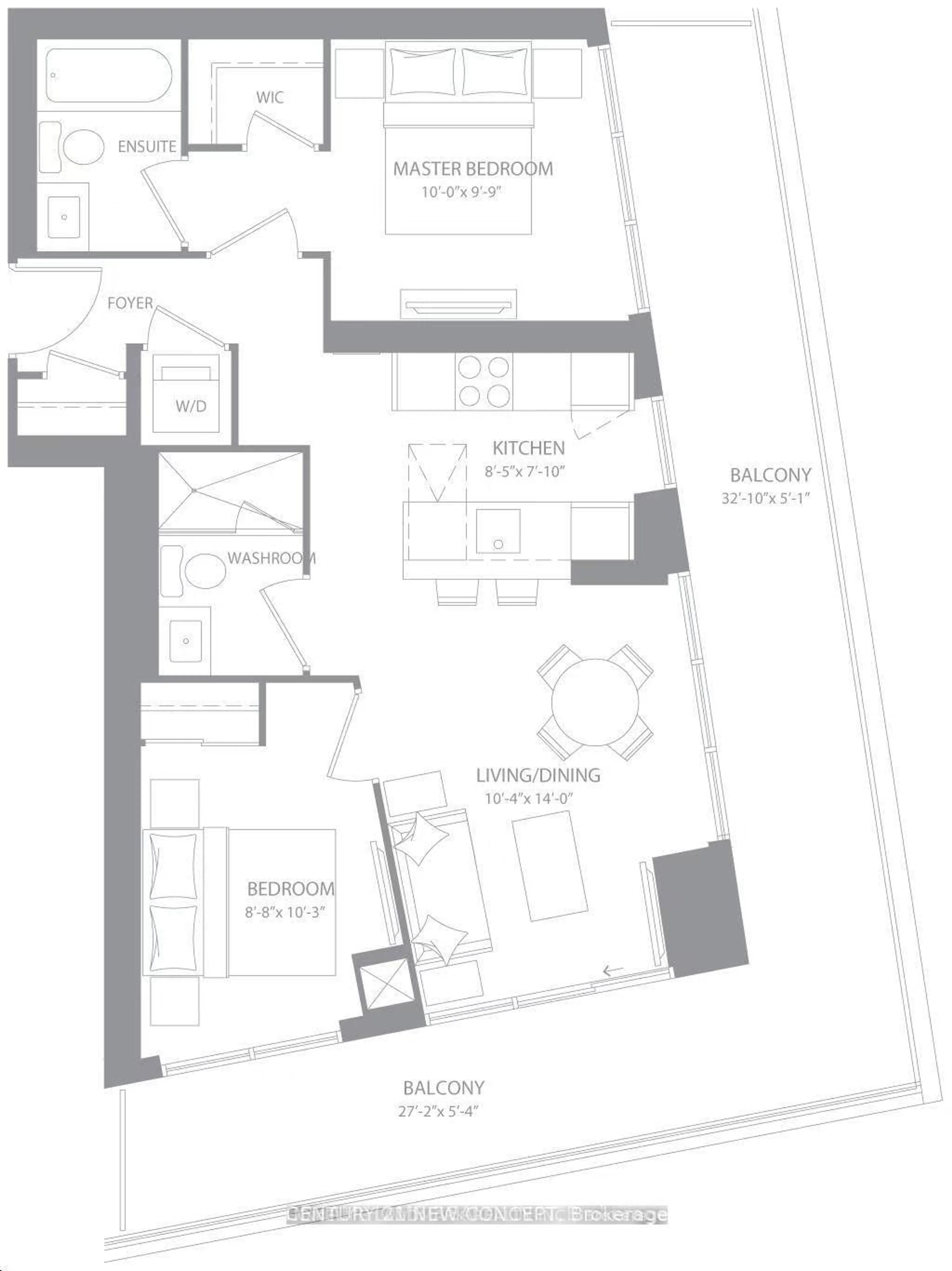 Floor plan for 2221 Yonge St #3603, Toronto Ontario M4S 2B4