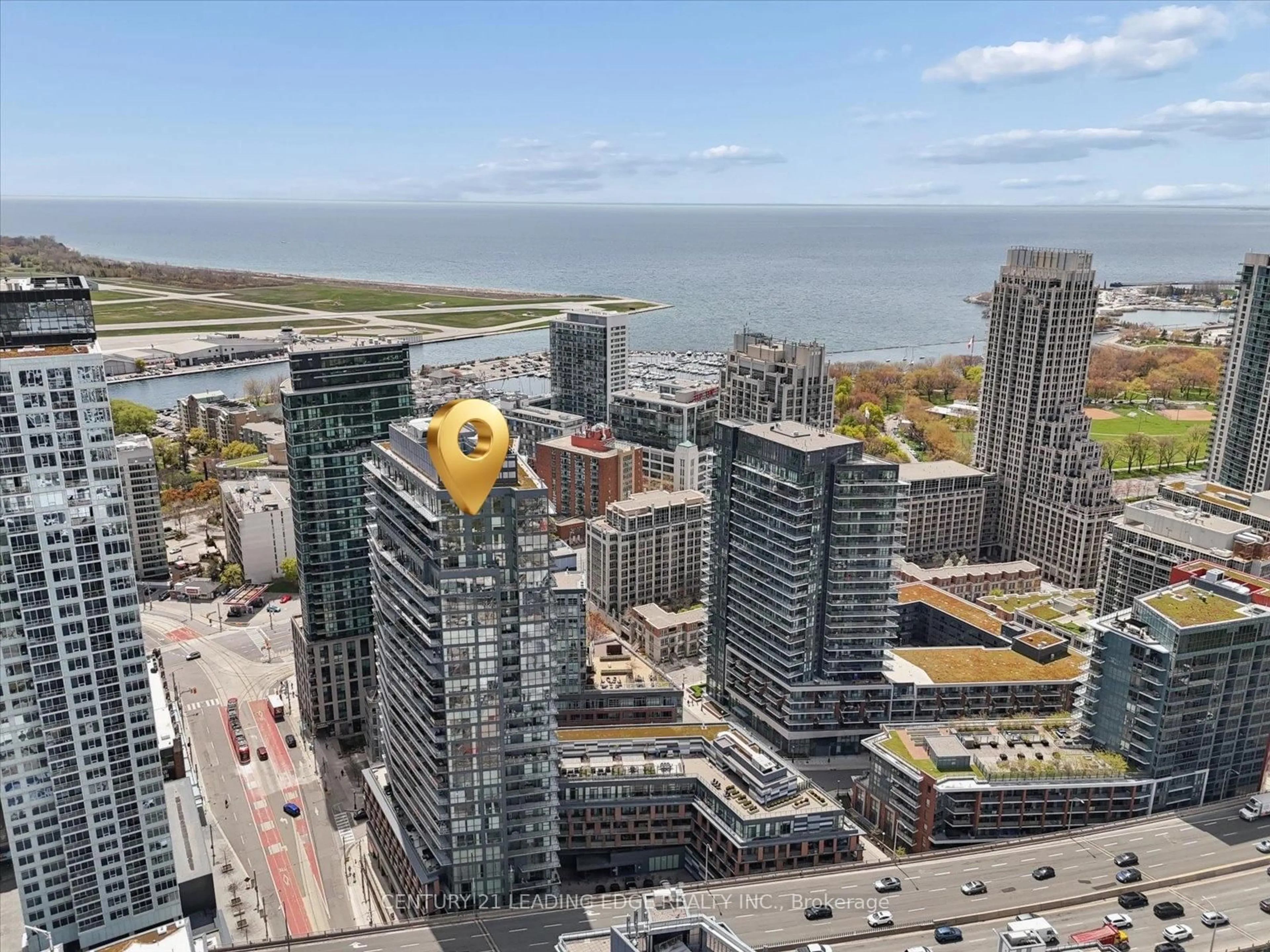 A pic from outside/outdoor area/front of a property/back of a property/a pic from drone, city buildings view from balcony for 20 Bruyeres Mews #2111, Toronto Ontario M5V 0G8