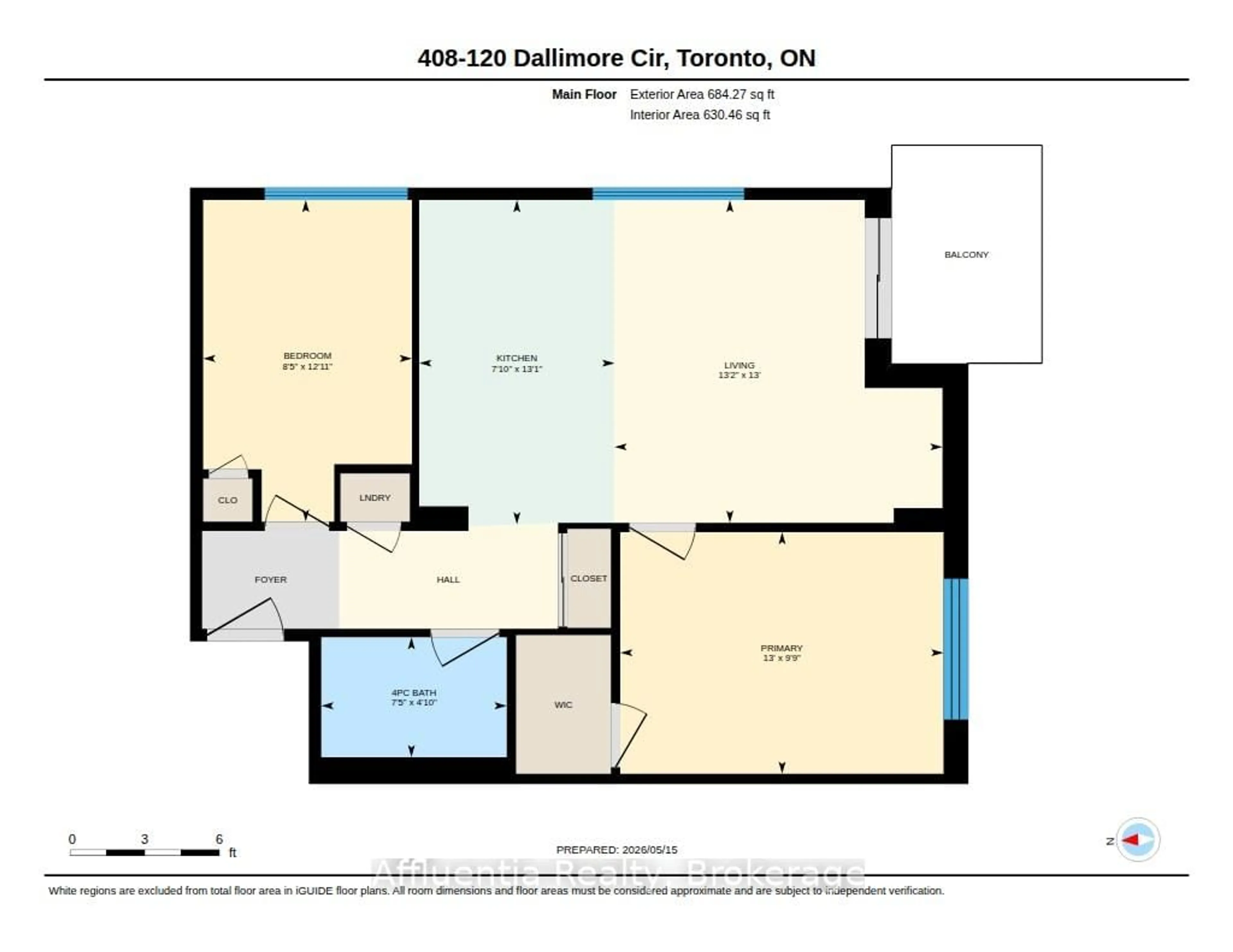 Floor plan for 120 Dallimore Circ #408, Toronto Ontario M3C 4J1