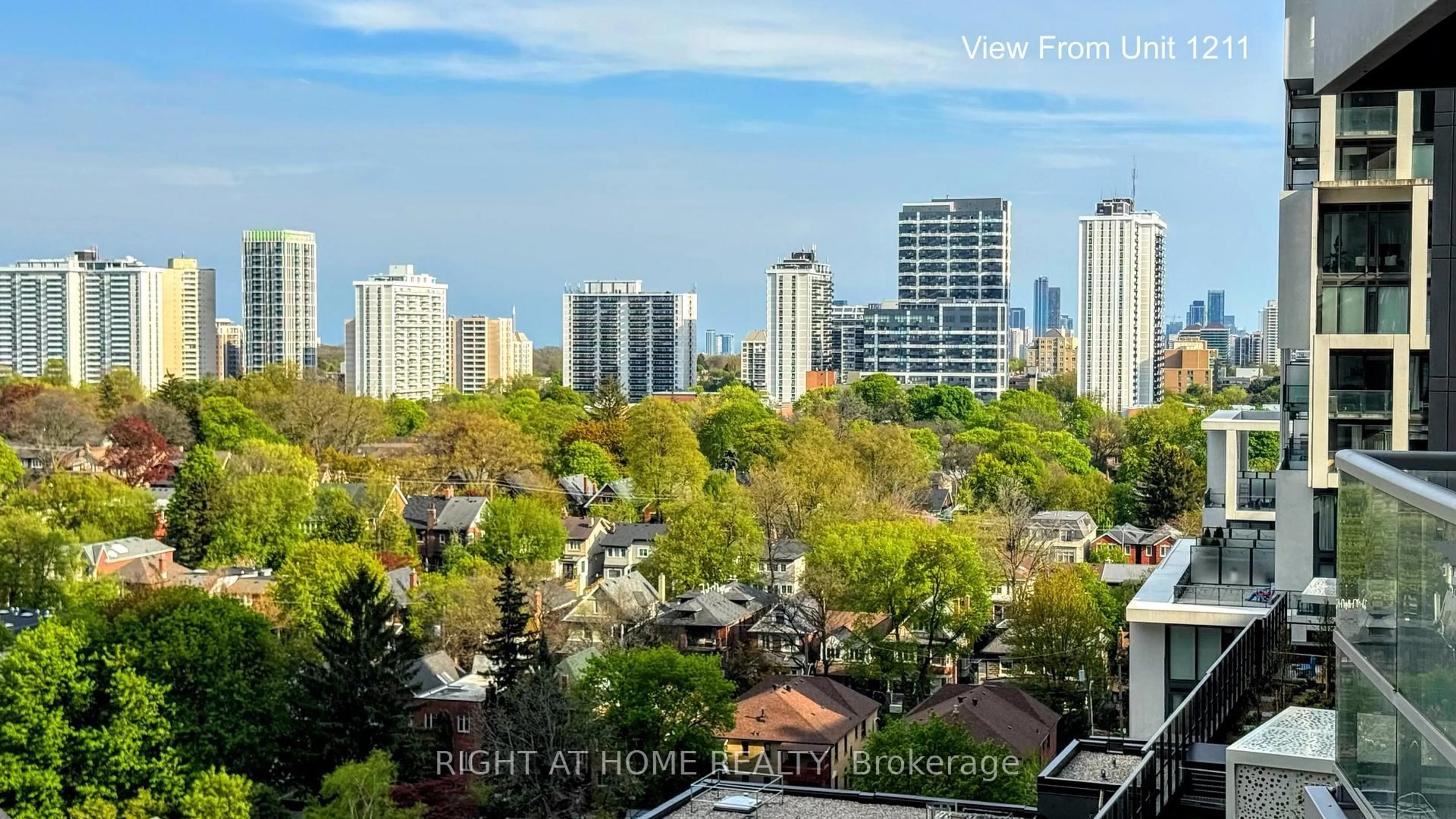 A pic from outside/outdoor area/front of a property/back of a property/a pic from drone, city buildings view from balcony for 2181 Yonge St #1211, Toronto Ontario M4S 2B1