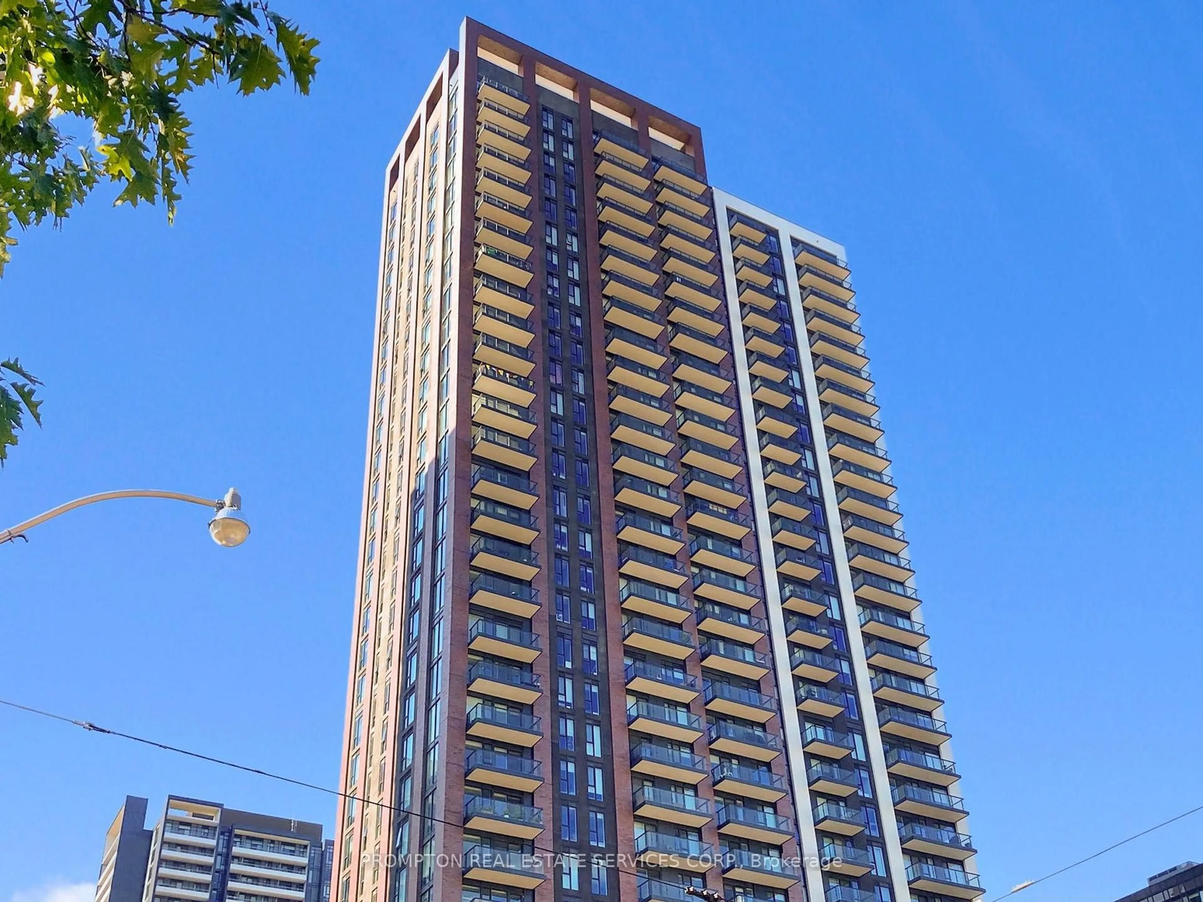 Balcony in the apartment, city buildings view from balcony for 130 River St #1803, Toronto Ontario M5A 0R8