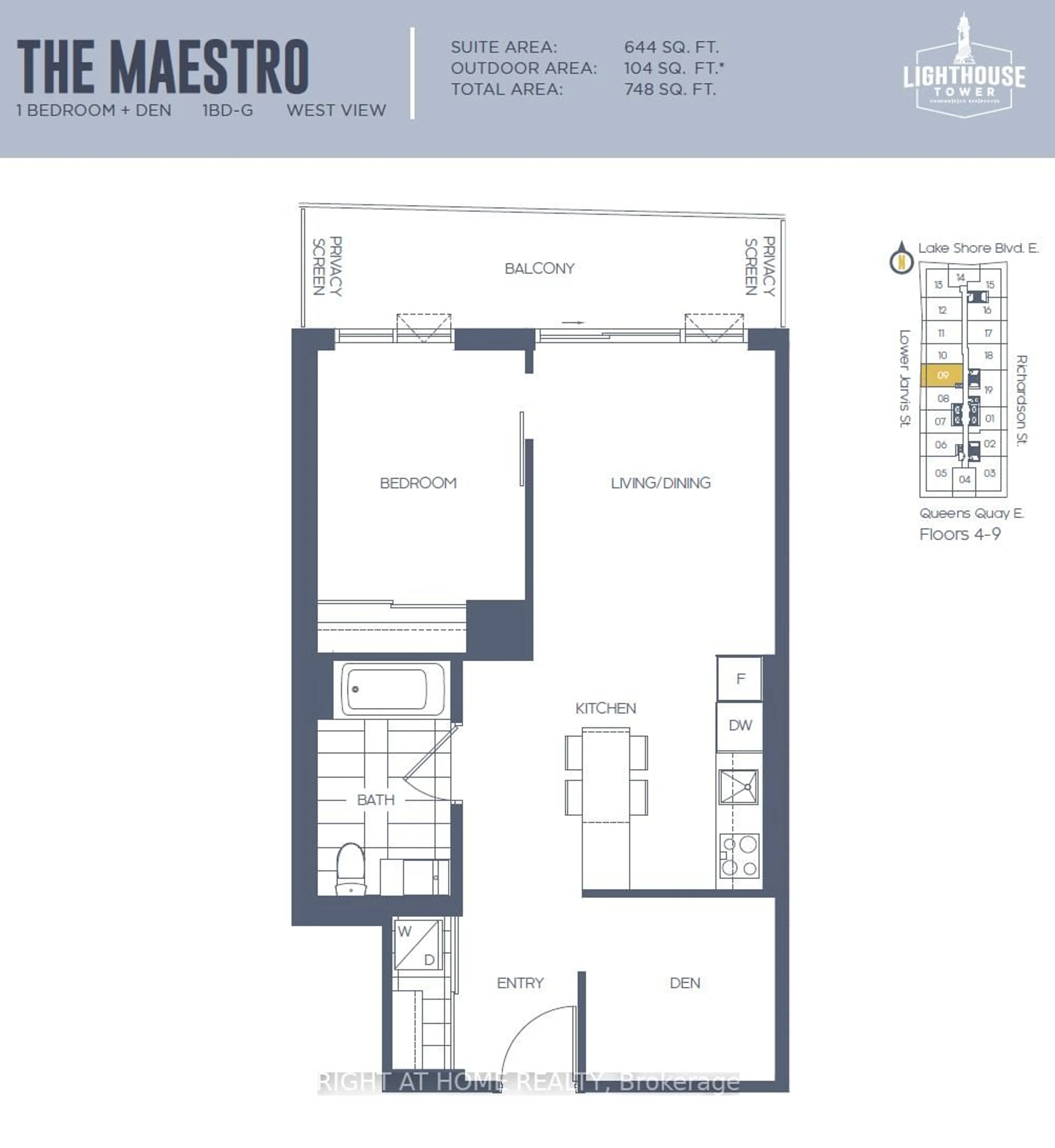 Floor plan for 15 Lower Jarvis St #609, Toronto Ontario M5E 0C4