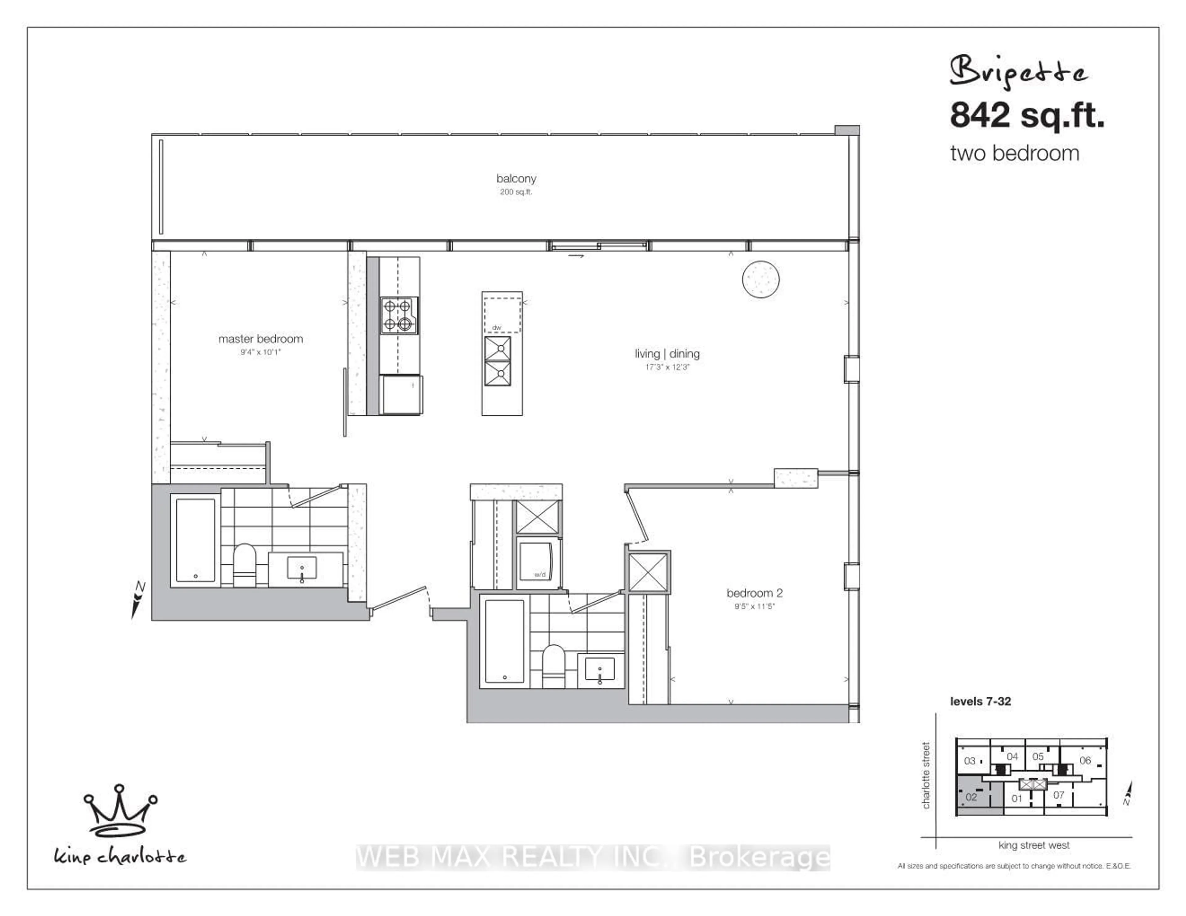 Floor plan for 11 Charlotte St #2102, Toronto Ontario M5V 2H5